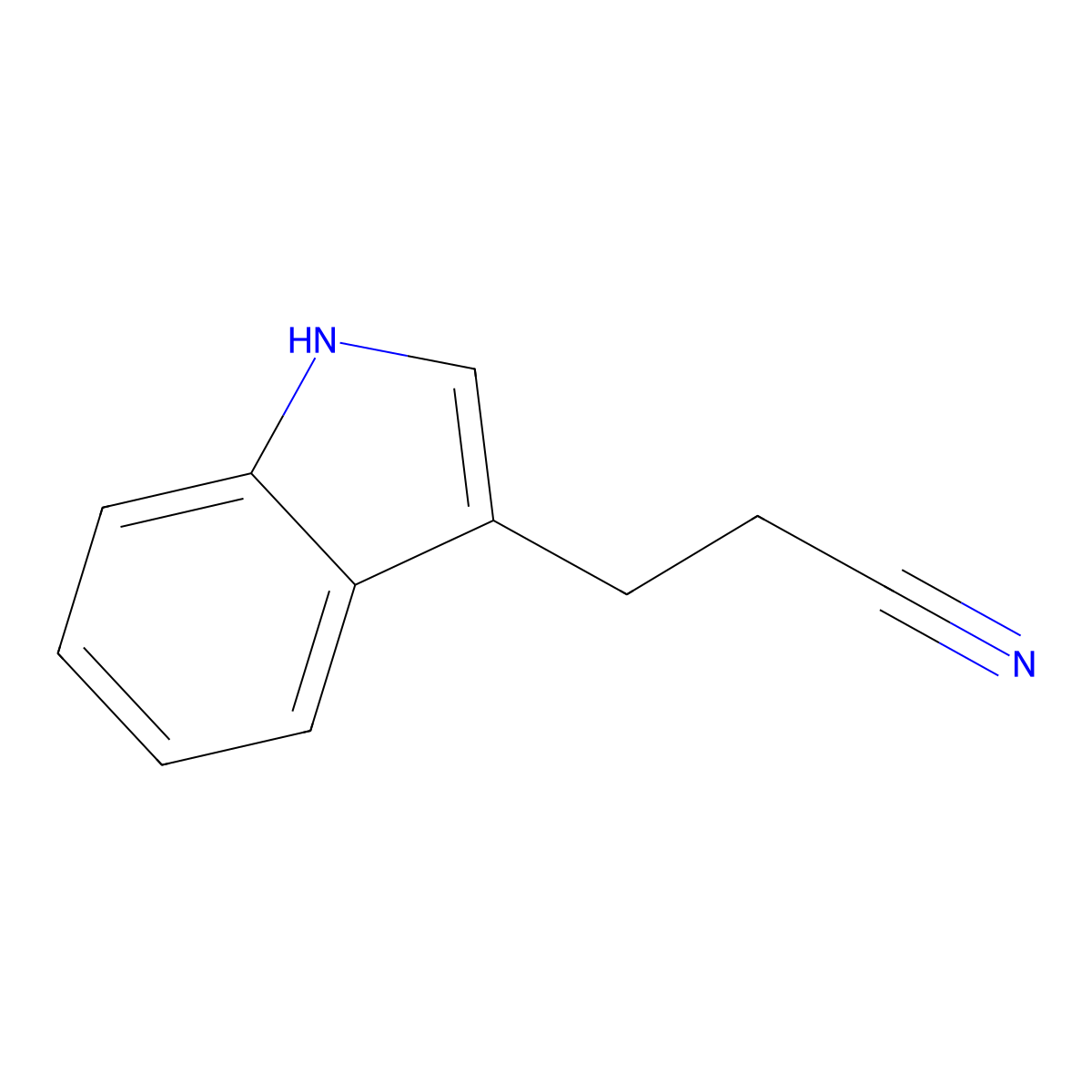 Indole-3-propionitrile molecular structure, CAS 4414-76-0