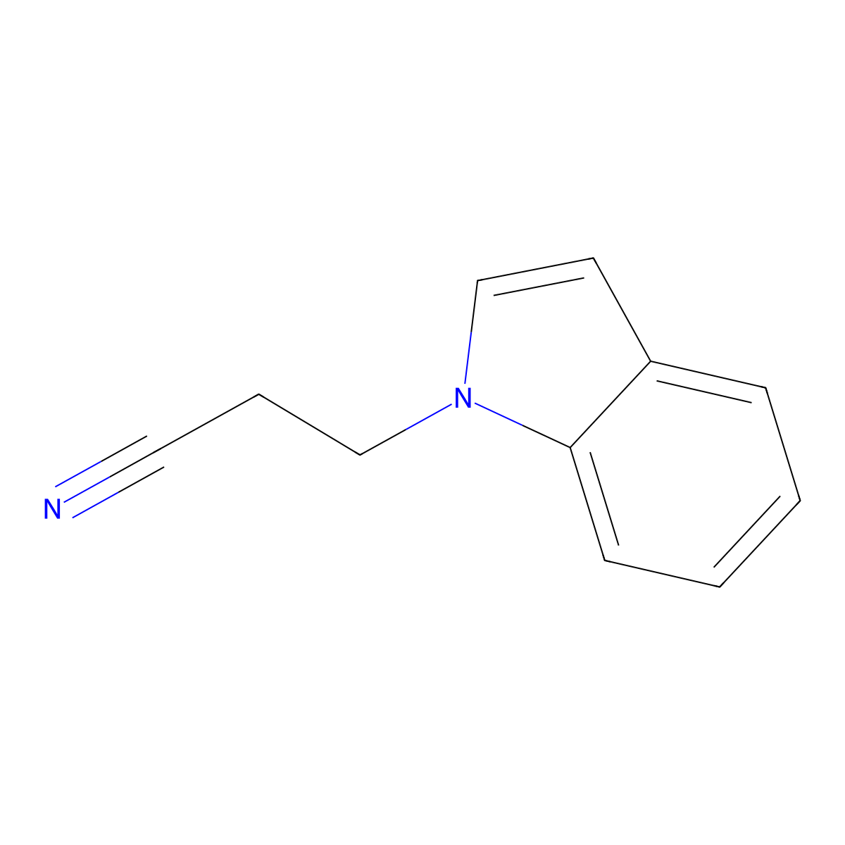 1H-Indole-1-propiononitrile molecular structure, CAS 4414-79-3