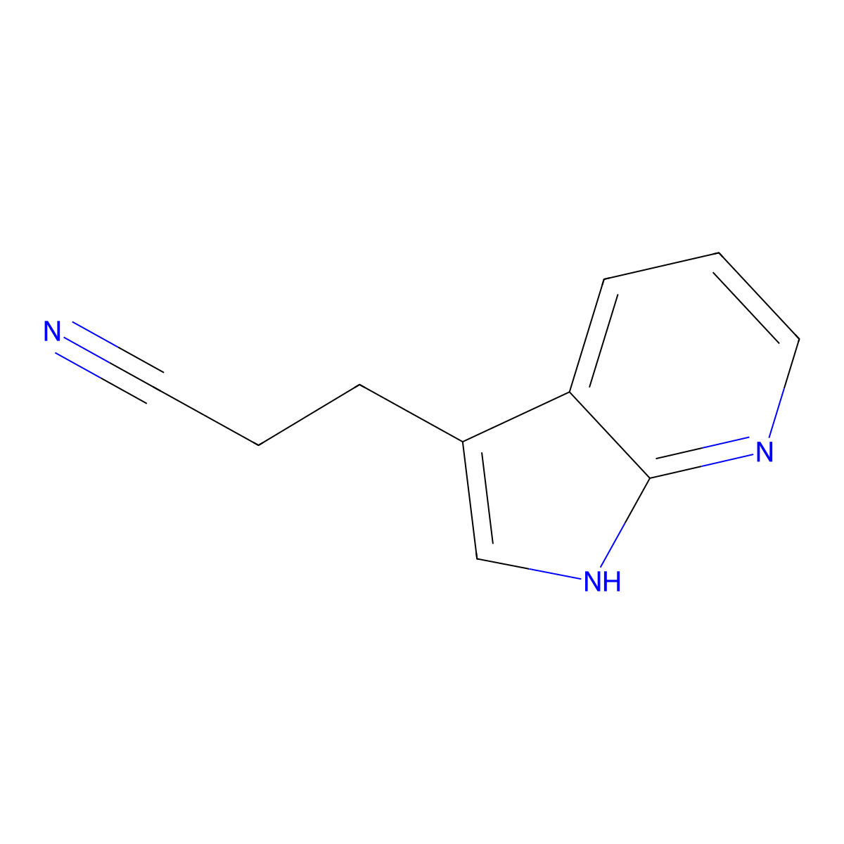 3-{1h-Pyrrolo[2,3-b]pyridin-3-yl}propanenitrile molecular structure, CAS 4414-85-1