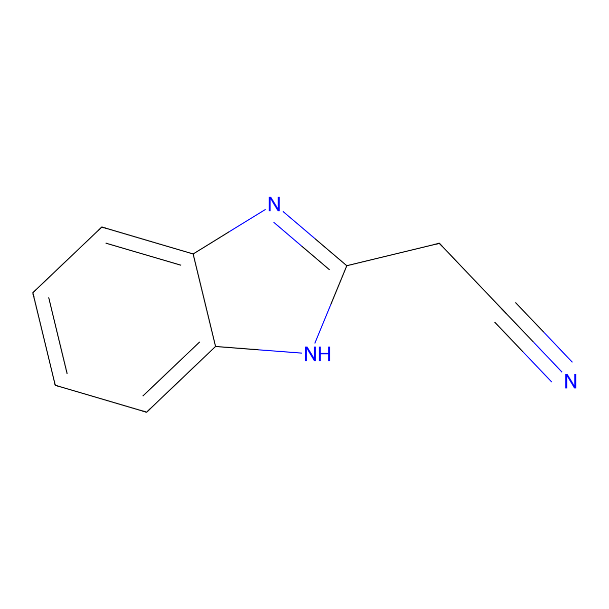 1H-Benzimidazole-2-acetonitrile molecular structure, CAS 4414-88-4