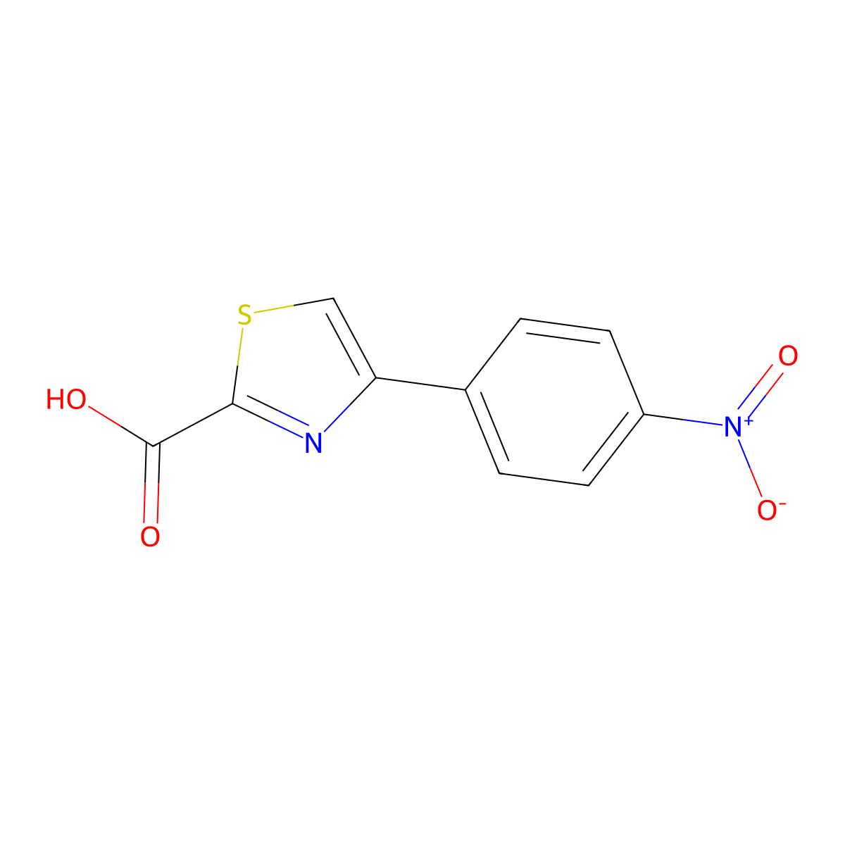 4-(4-Nitrophenyl)thiazole-2-carboxylic acid molecular structure, CAS 4415-05-8