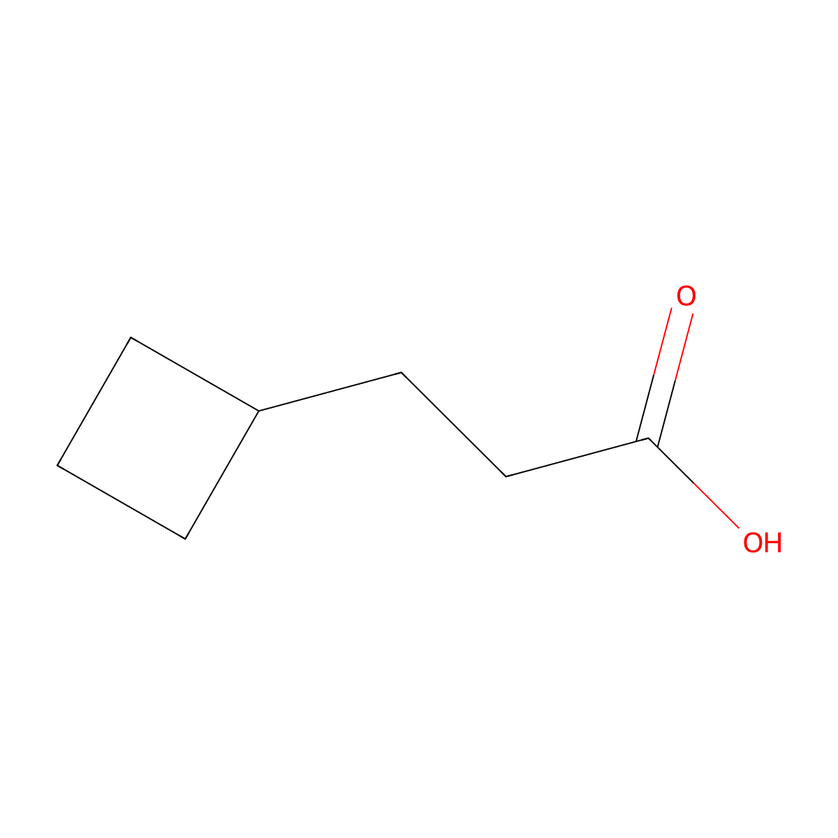 3-Cyclobutylpropanoic acid molecular structure, CAS 4415-84-3