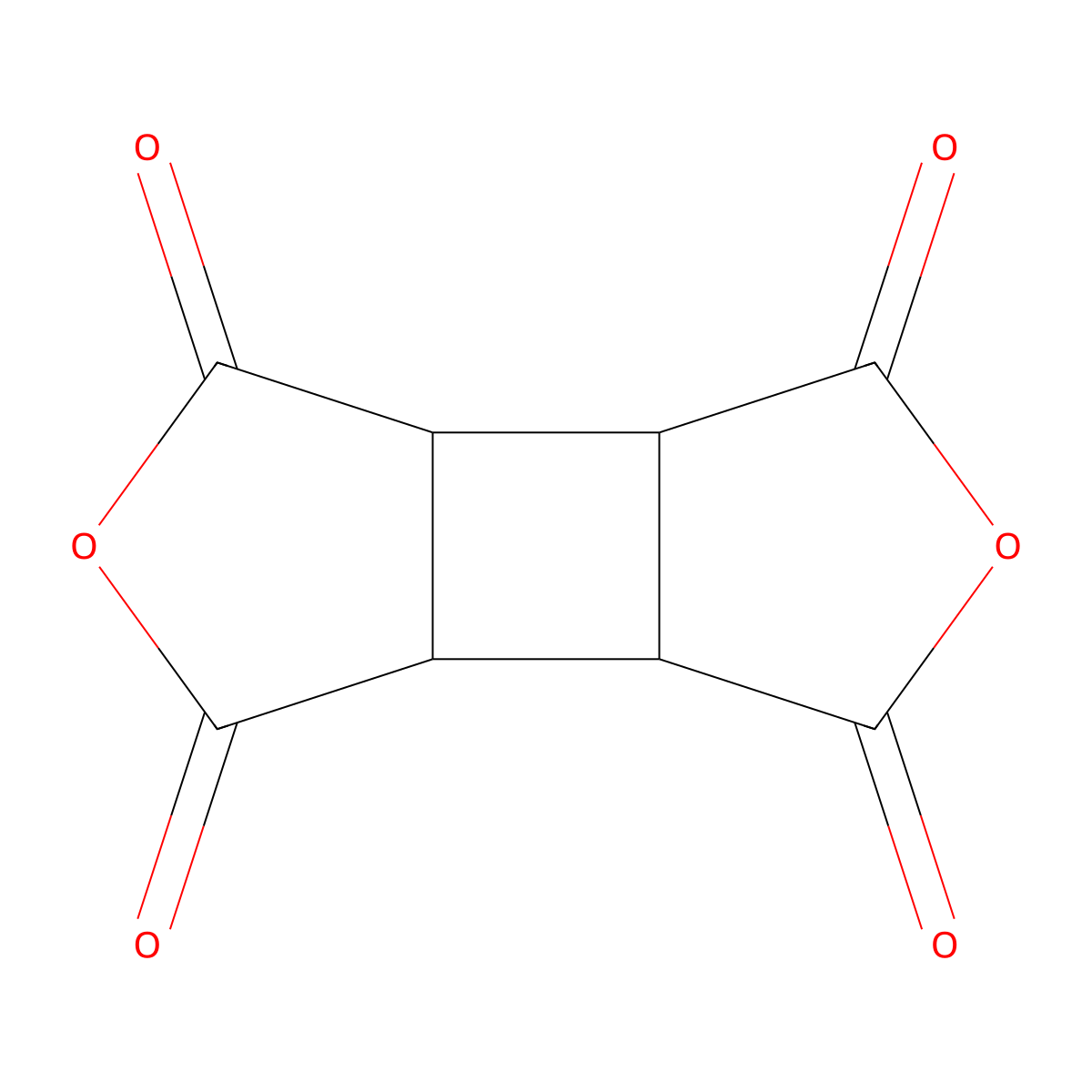 1,2,3,4-Cyclobutanetetracarboxylic dianhydride molecular structure, CAS 4415-87-6
