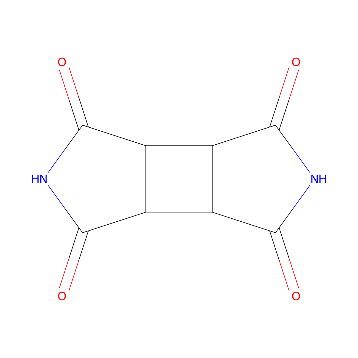 Tetrahydrocyclobuta(1,2-c:3,4-c')dipyrrole-1,3,4,6(2H,5H)-tetrone molecular structure, CAS 4415-88-7