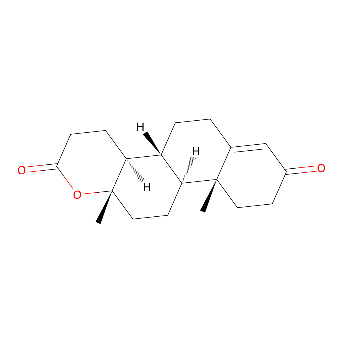 Testololactone molecular structure, CAS 4416-57-3