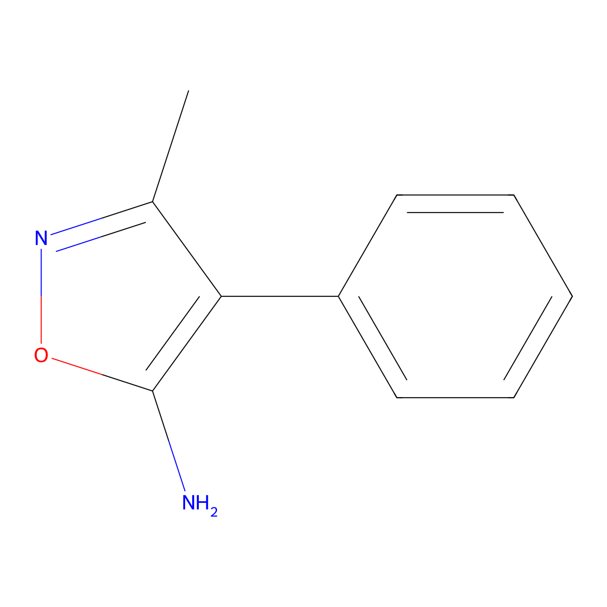 3-Methyl-4-phenylisoxazol-5-amine molecular structure, CAS 4416-71-1