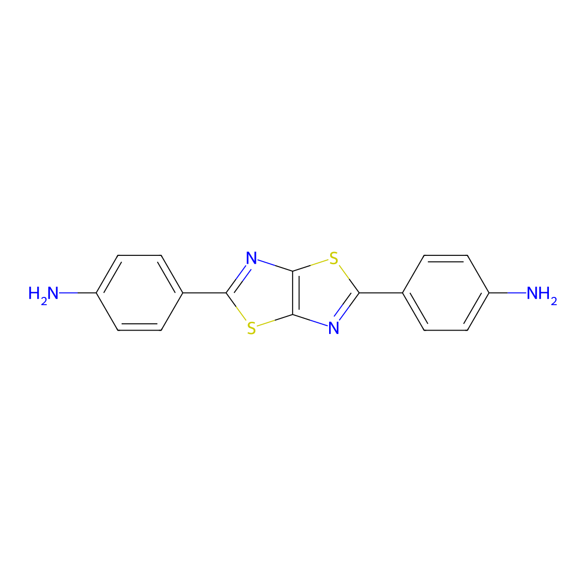 4-(5-(4-Aminophenyl)(1,3)thiazolo(5,4-d)(1,3)thiazol-2-yl)phenylamine molecular structure, CAS 4416-79-9