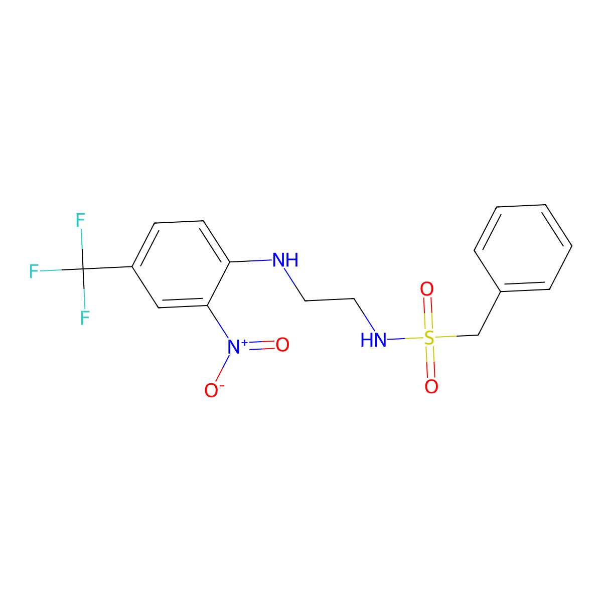N-[2-[2-nitro-4-(trifluoromethyl)anilino]ethyl]-1-phenylmethanesulfonamide molecular structure, CAS 4417-93-0