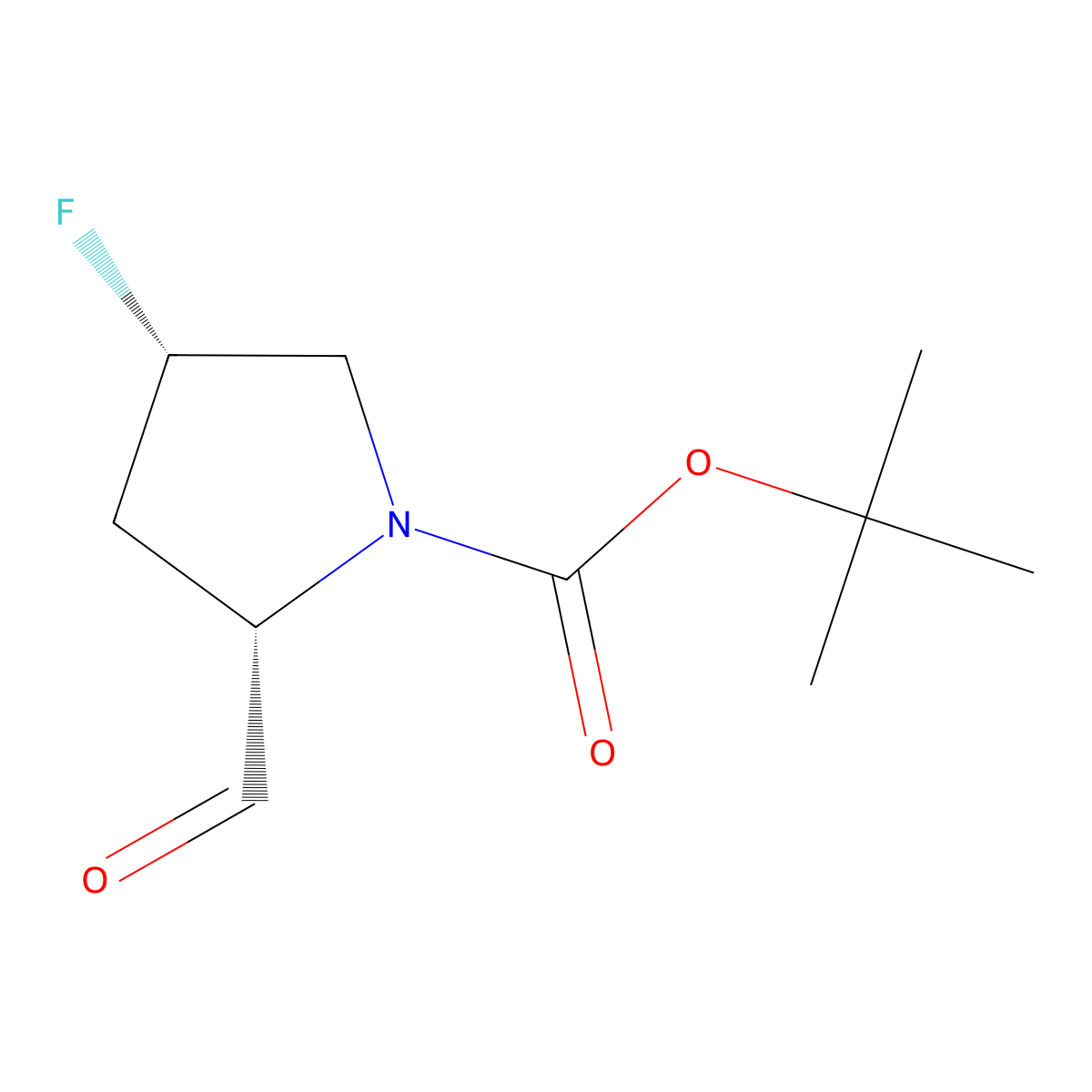 tert-butyl (2S,4S)-4-fluoro-2-formylpyrrolidine-1-carboxylate molecular structure, CAS 441714-23-4