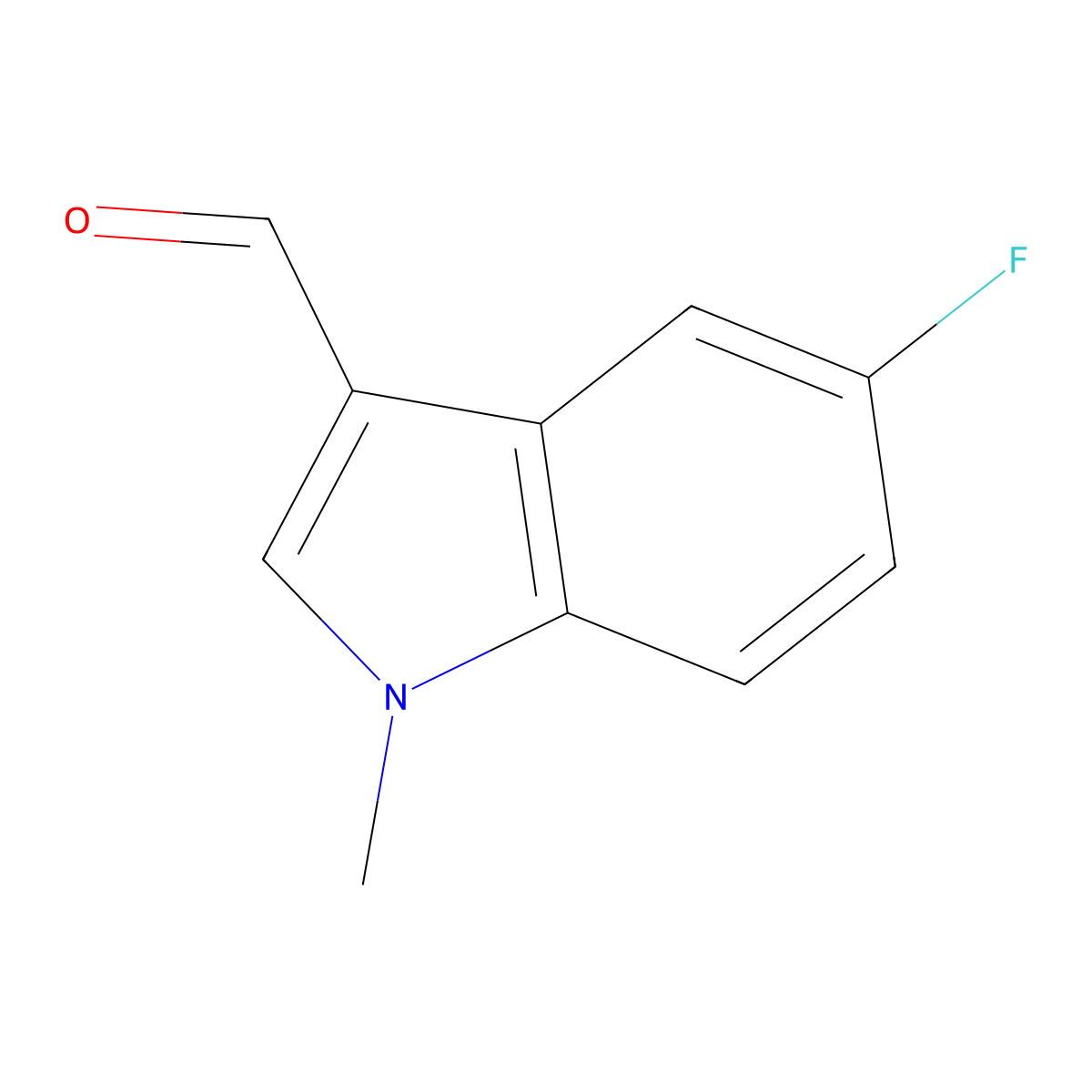 5-fluoro-1-methyl-1H-indole-3-carbaldehyde molecular structure, CAS 441715-30-6