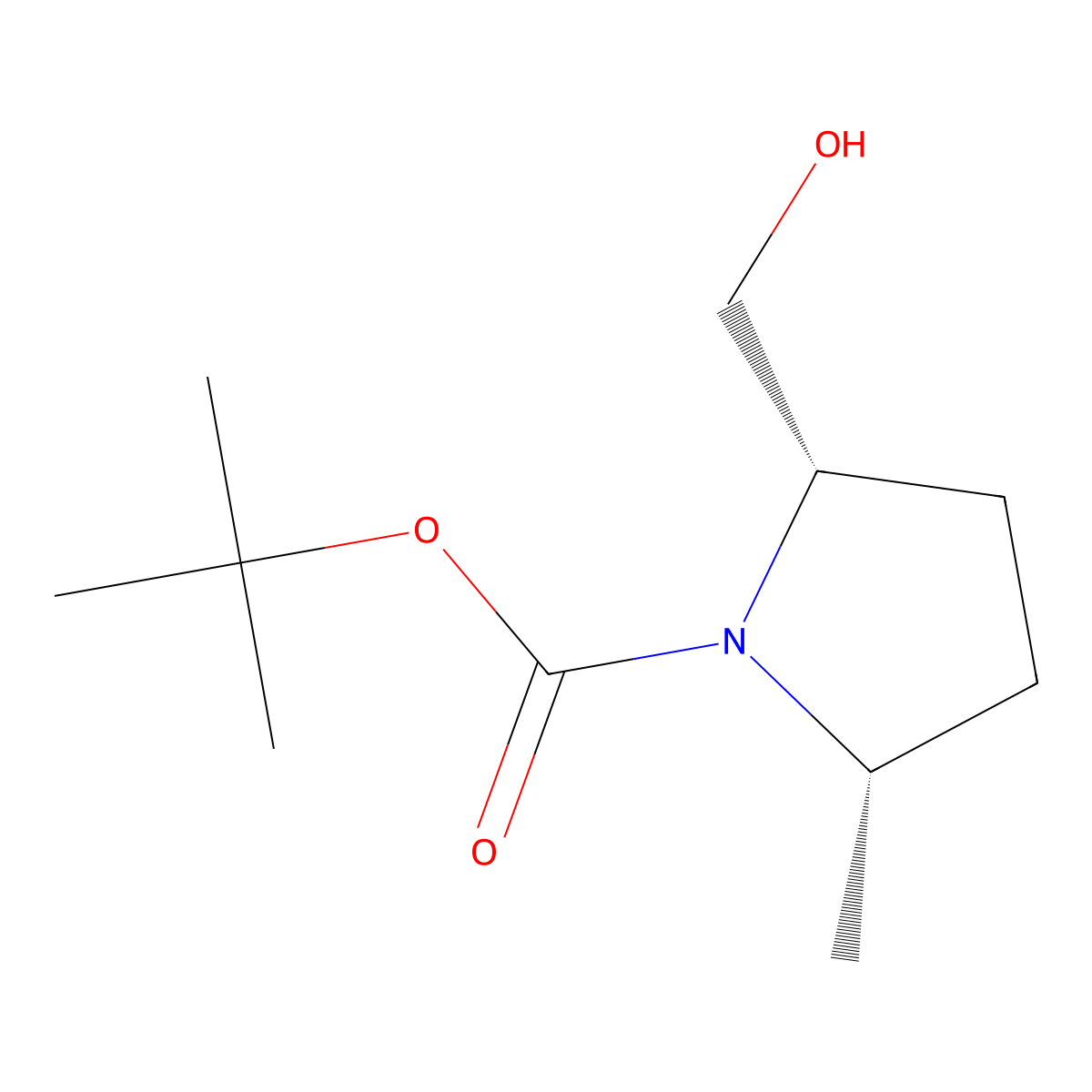 (2S,5S)-tert-butyl 2-(hydroxymethyl)-5-methylpyrrolidine-1-carboxylate molecular structure, CAS 441716-79-6