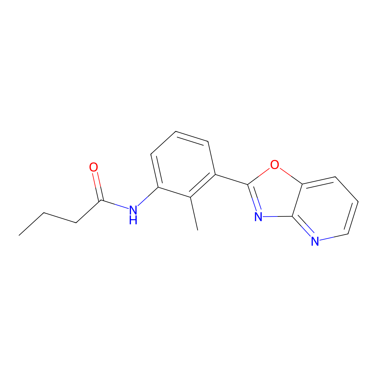 N-[2-methyl-3-([1,3]oxazolo[4,5-b]pyridin-2-yl)phenyl]butanamide molecular structure, CAS 441718-21-4