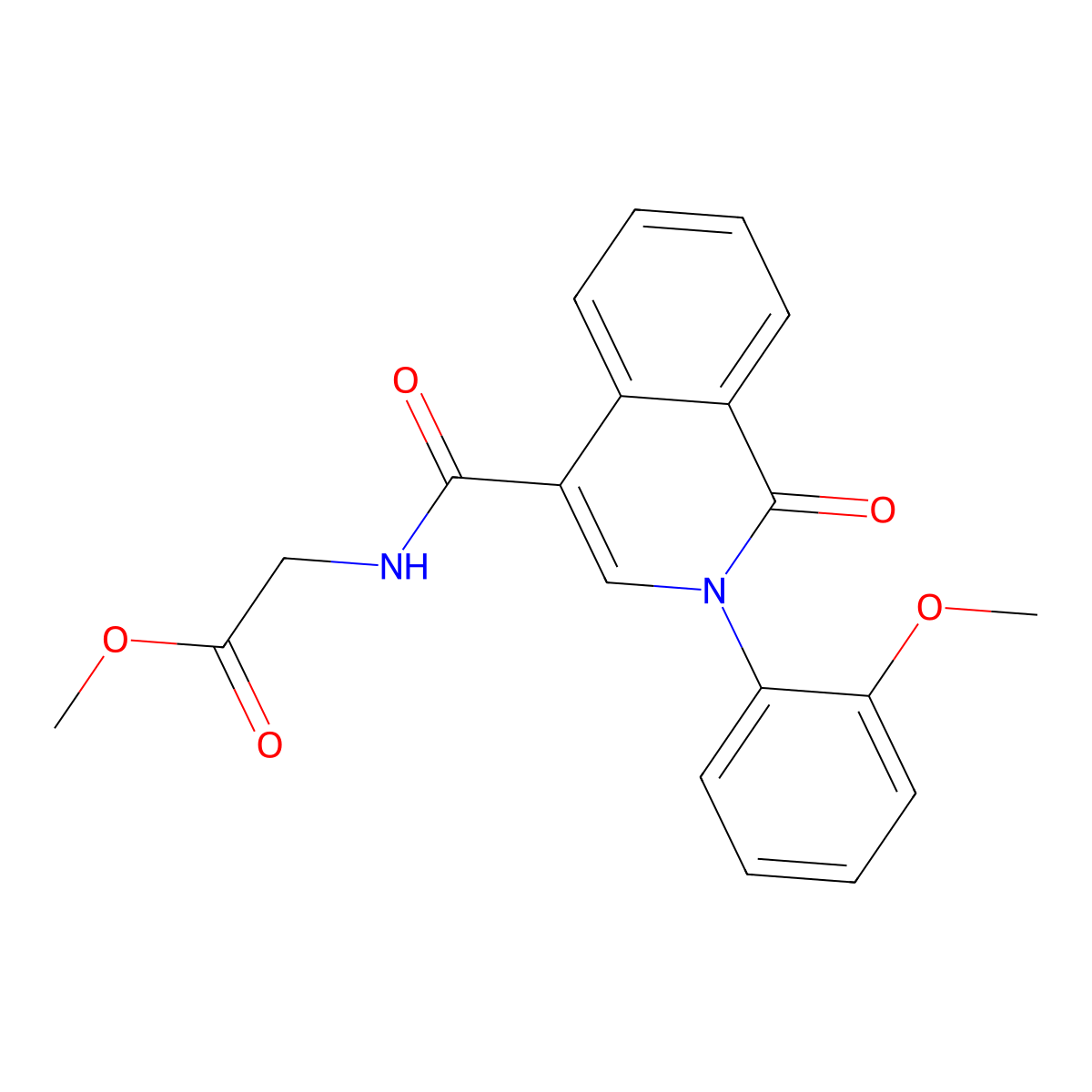 Methyl 2-(2-(2-methoxyphenyl)-1-oxo-1,2-dihydroisoquinoline-4-carboxamido)acetate molecular structure, CAS 441727-67-9