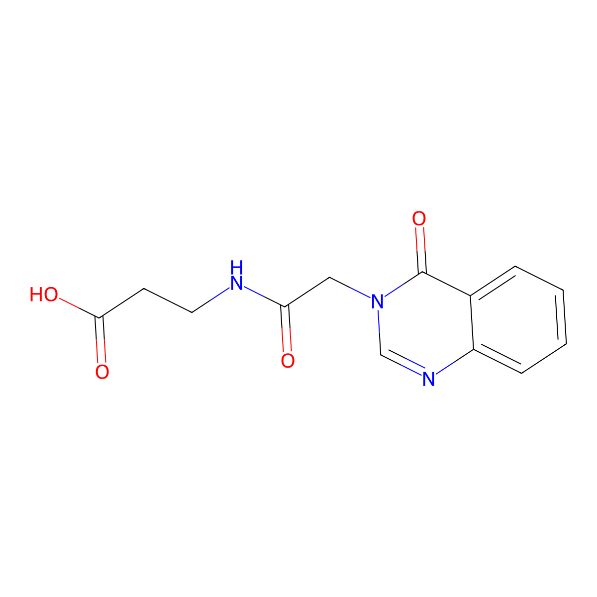 3-[[2-(4-oxoquinazolin-3-yl)acetyl]amino]propanoic Acid molecular structure, CAS 441727-93-1