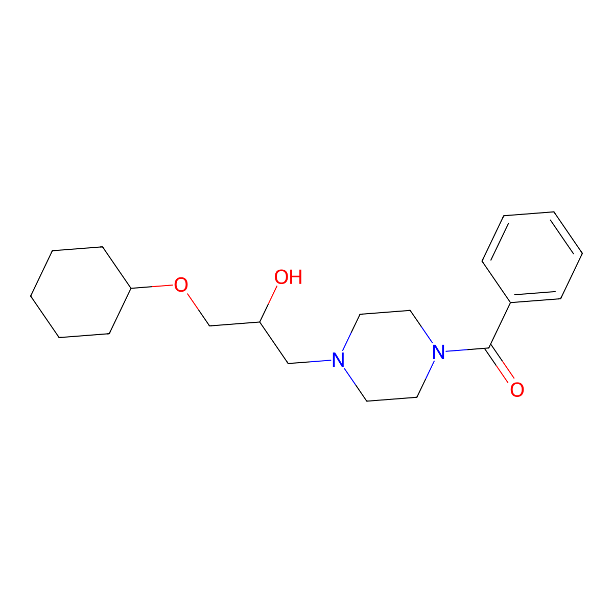 [4-(3-Cyclohexyloxy-2-hydroxypropyl)piperazin-1-yl]-phenylmethanone molecular structure, CAS 441737-65-1