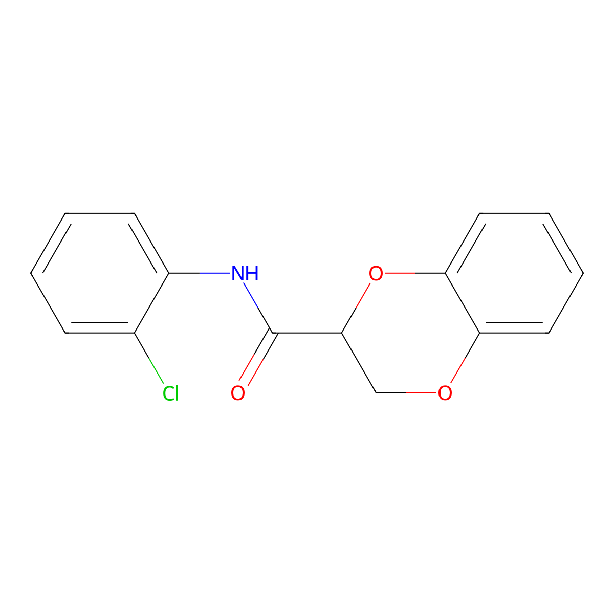 N-(2-chlorophenyl)-2,3-dihydro-1,4-benzodioxine-2-carboxamide molecular structure, CAS 441740-06-3