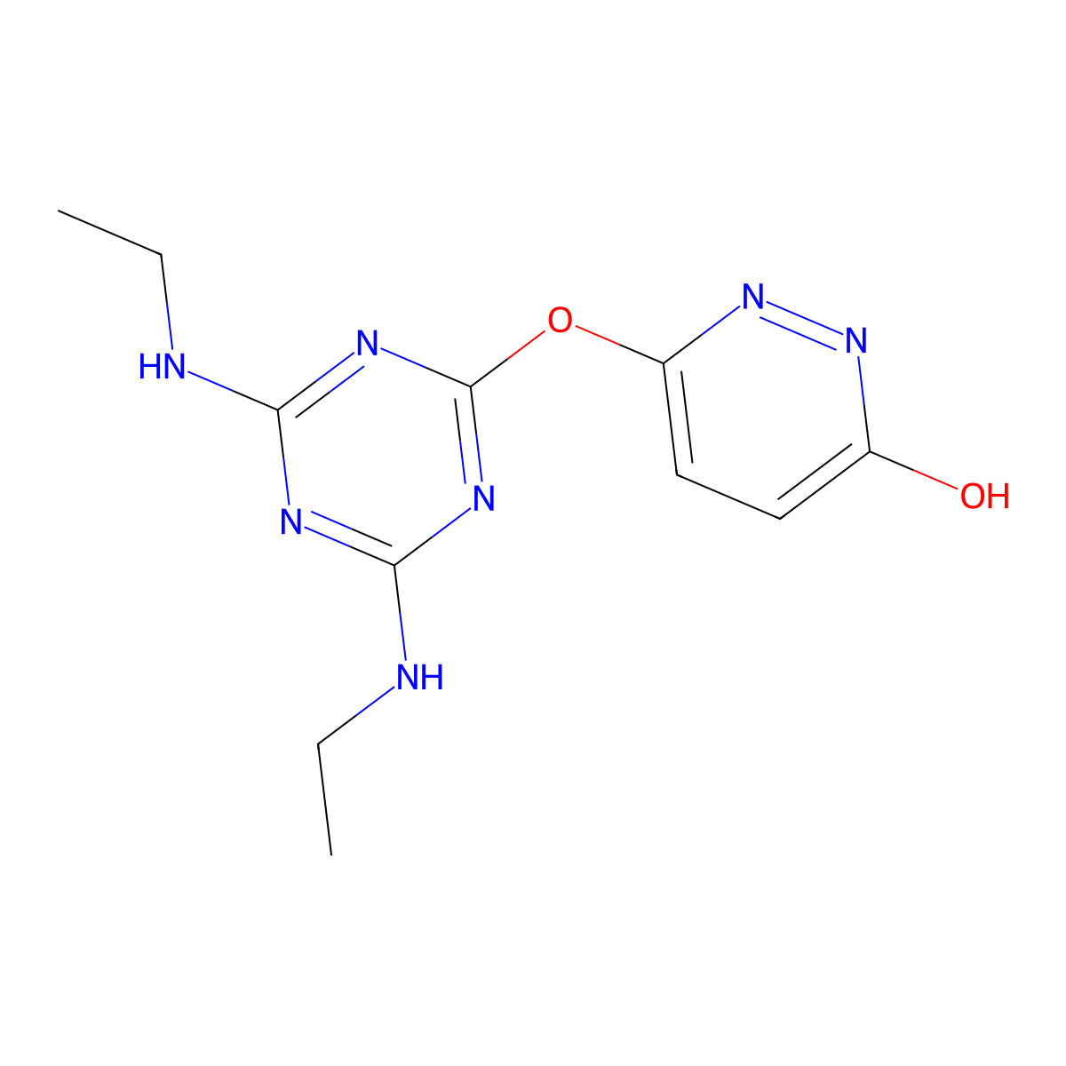 3-[[4,6-bis(ethylamino)-1,3,5-triazin-2-yl]oxy]-1H-pyridazin-6-one molecular structure, CAS 441742-75-2