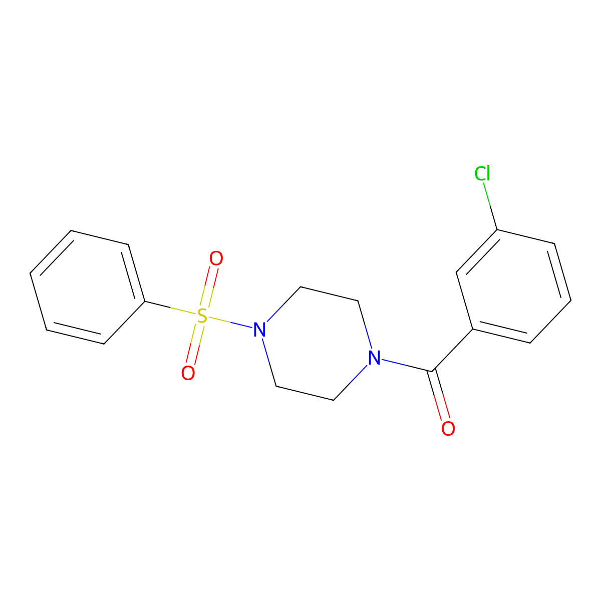 1-(3-Chlorobenzoyl)-4-(phenylsulfonyl)piperazine molecular structure, CAS 441743-17-5