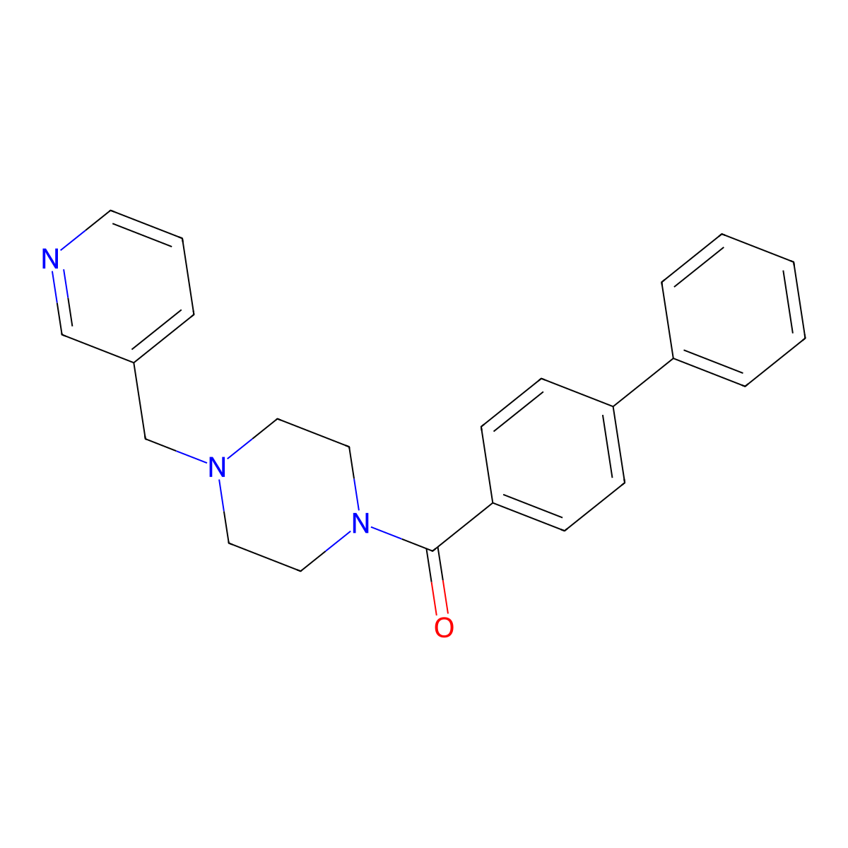 Biphenyl-4-yl[4-(pyridin-3-ylmethyl)piperazin-1-yl]methanone molecular structure, CAS 441743-24-4