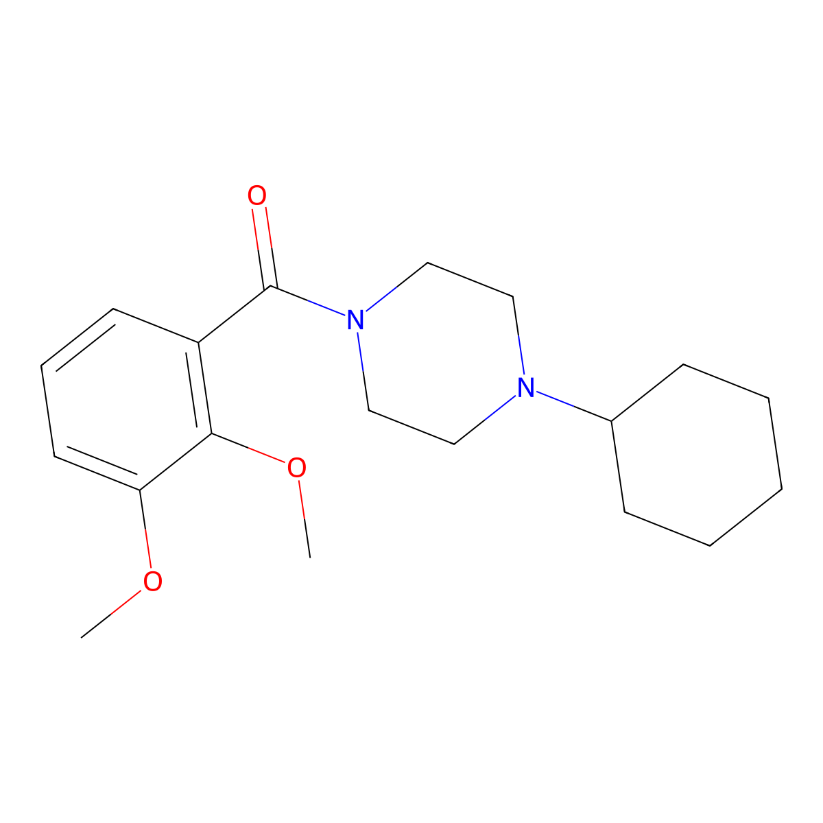 (4-Cyclohexylpiperazin-1-yl)-(2,3-dimethoxyphenyl)methanone molecular structure, CAS 441743-26-6