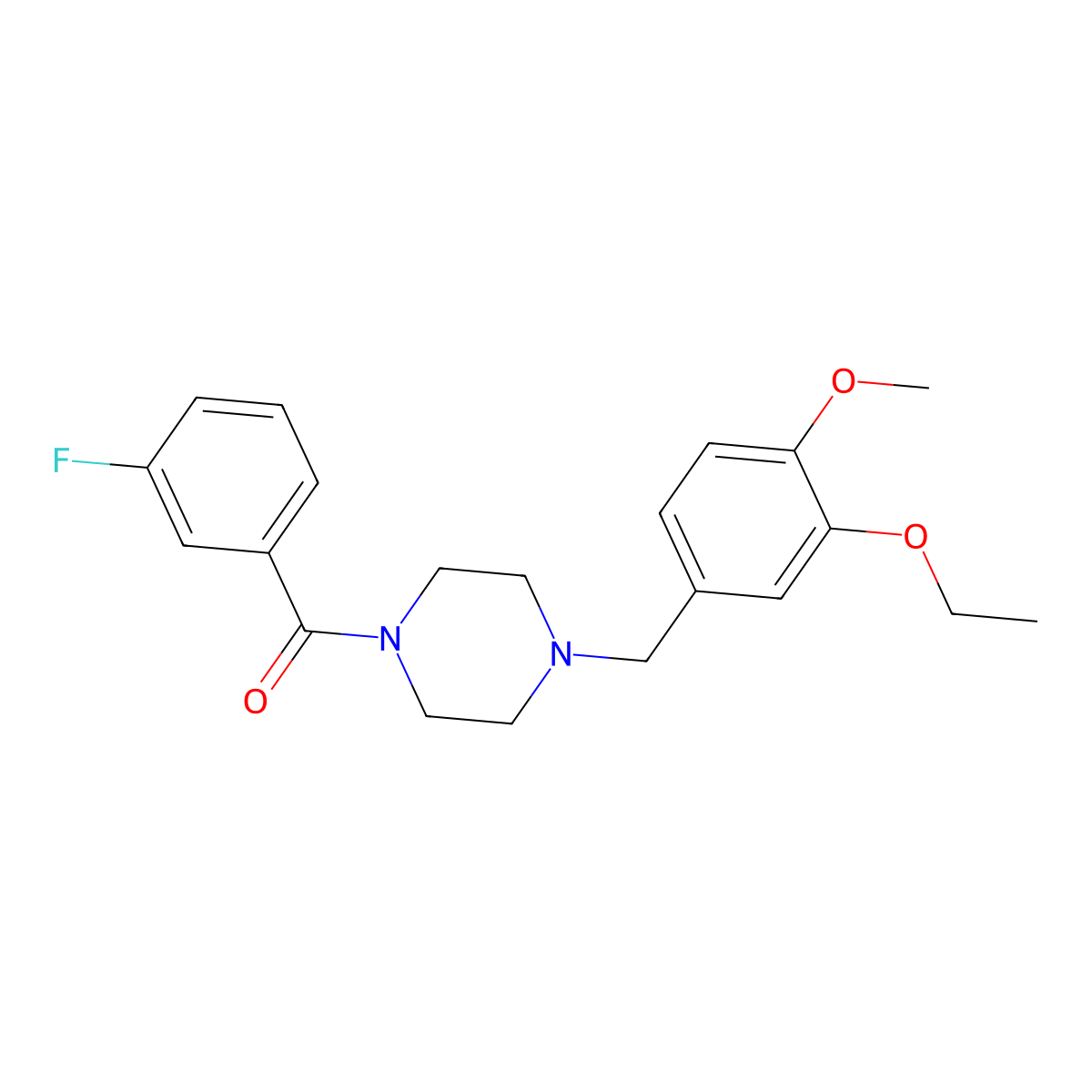 1-(3-Ethoxy-4-methoxybenzyl)-4-(3-fluorobenzoyl)piperazine molecular structure, CAS 441743-27-7