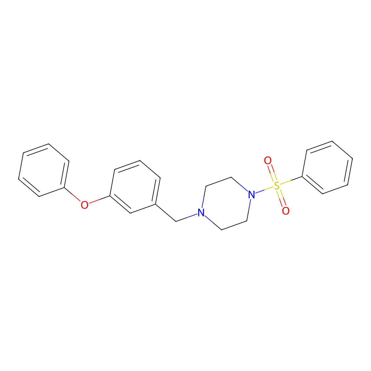 1-(3-Phenoxybenzyl)-4-(phenylsulfonyl)piperazine molecular structure, CAS 441743-28-8