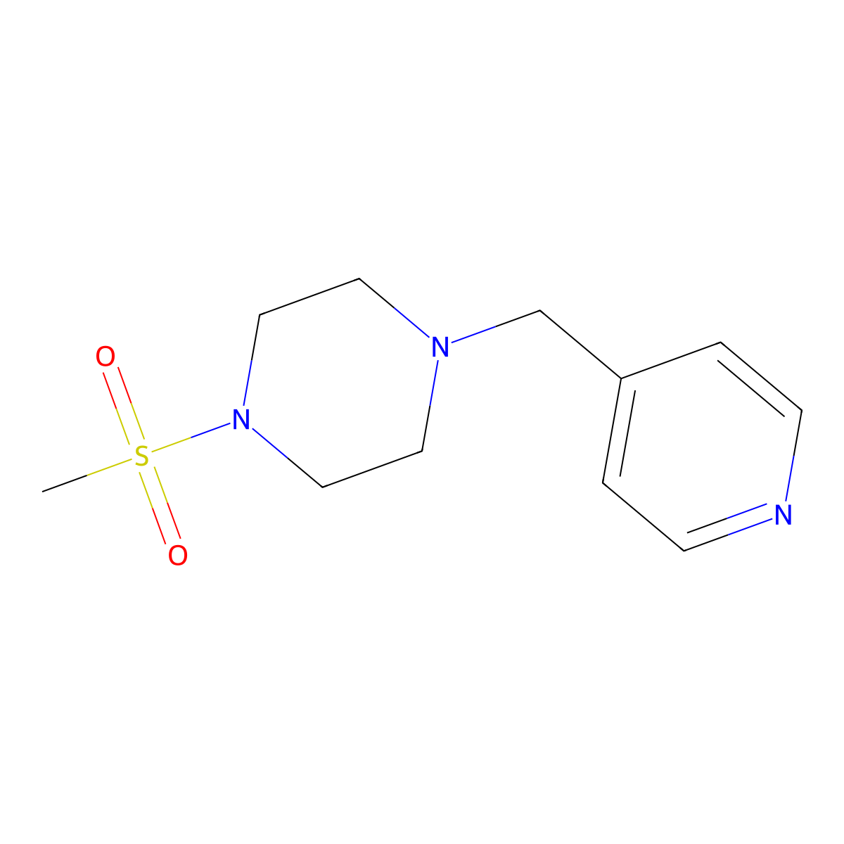 1-Methylsulfonyl-4-(pyridin-4-ylmethyl)piperazine molecular structure, CAS 441743-29-9
