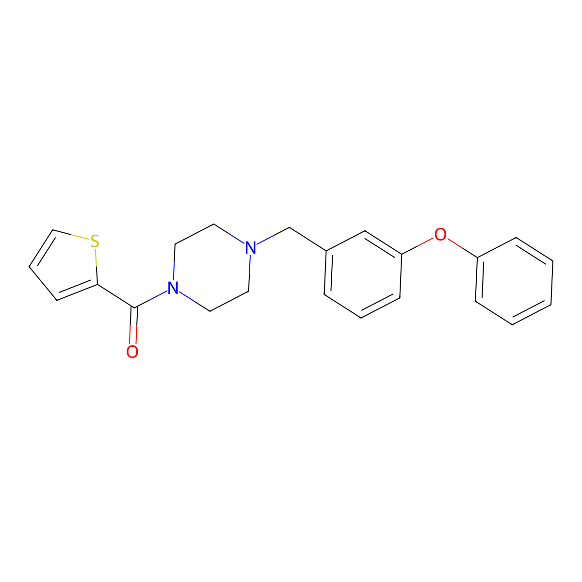 [4-[(3-Phenoxyphenyl)methyl]piperazin-1-yl]-thiophen-2-ylmethanone molecular structure, CAS 441743-42-6