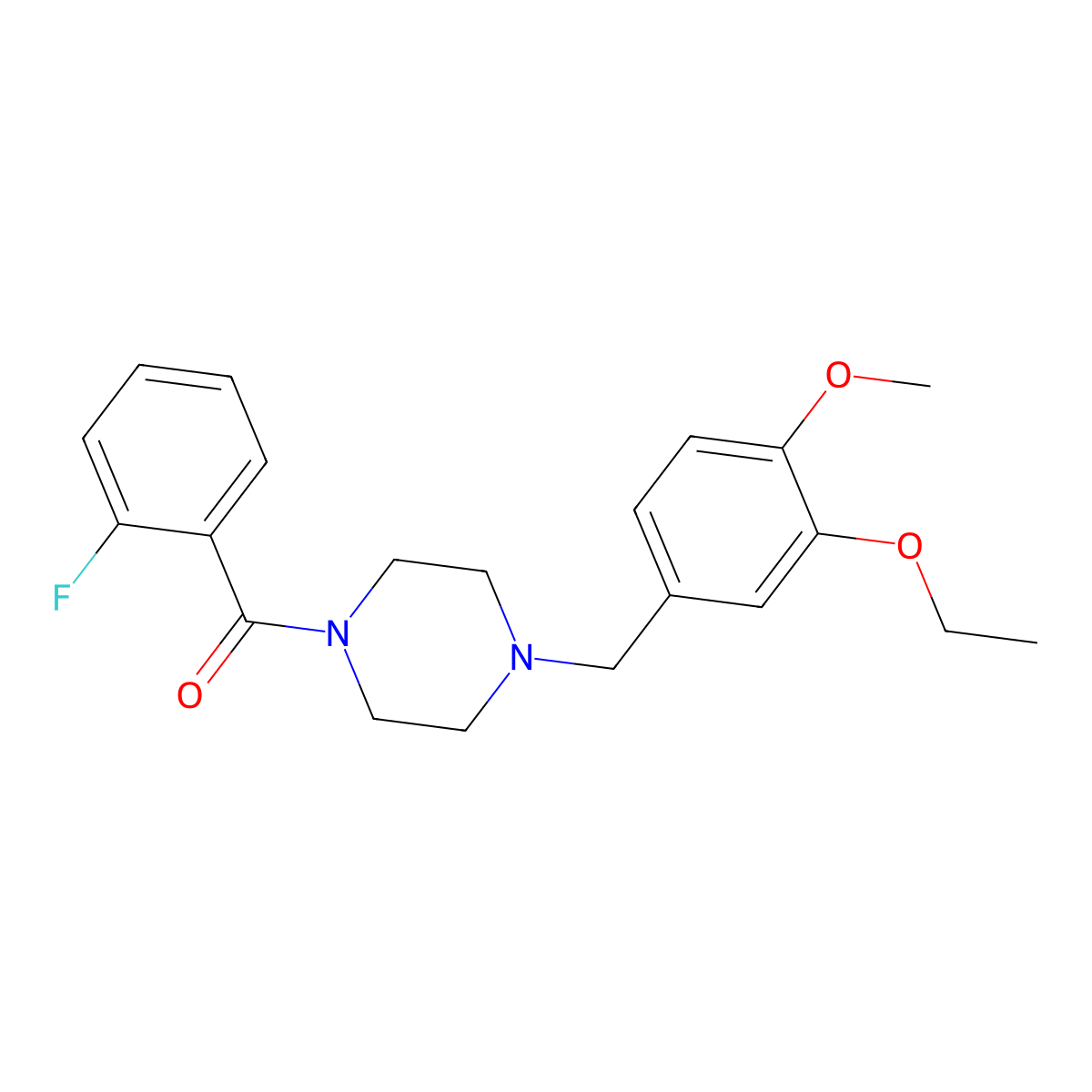 [4-(3-Ethoxy-4-methoxy-benzyl)-piperazin-1-yl]-(2-fluoro-phenyl)-methanone molecular structure, CAS 441743-50-6