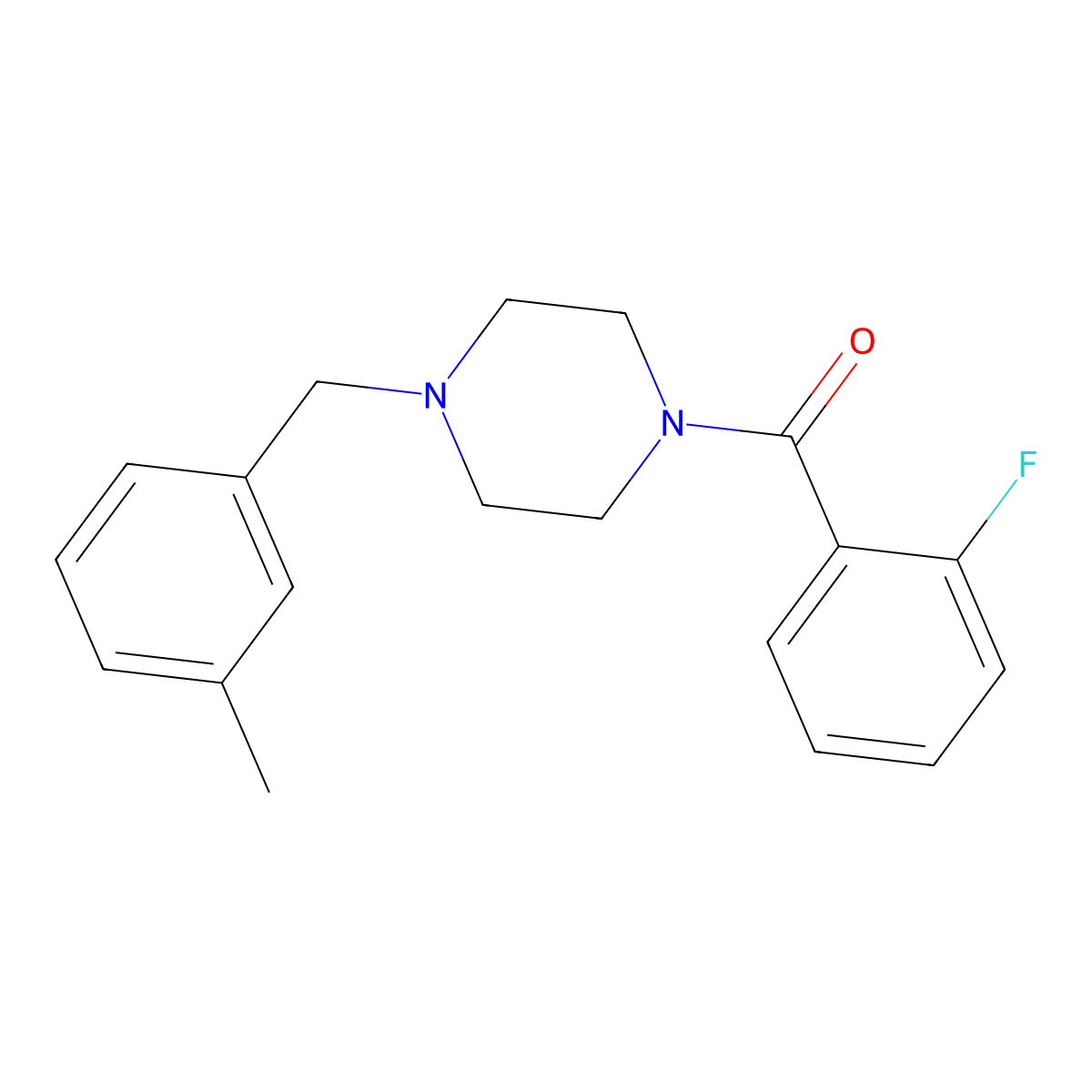 1-(2-Fluorobenzoyl)-4-(3-methylbenzyl)piperazine molecular structure, CAS 441743-55-1