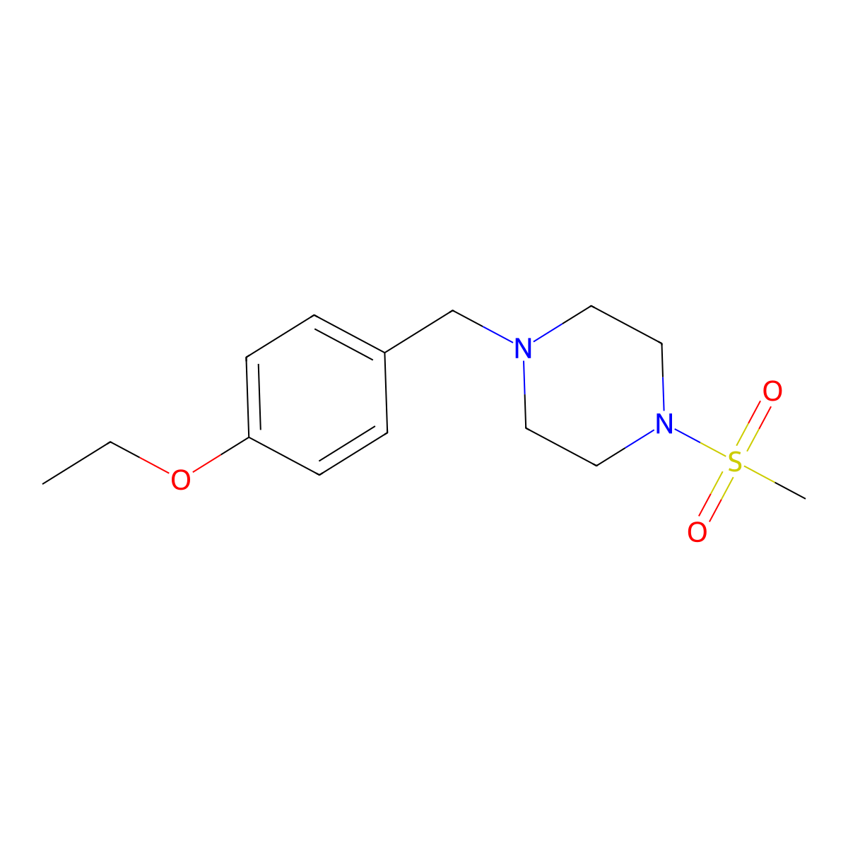 1-(4-Ethoxybenzyl)-4-(methylsulfonyl)piperazine molecular structure, CAS 441743-63-1