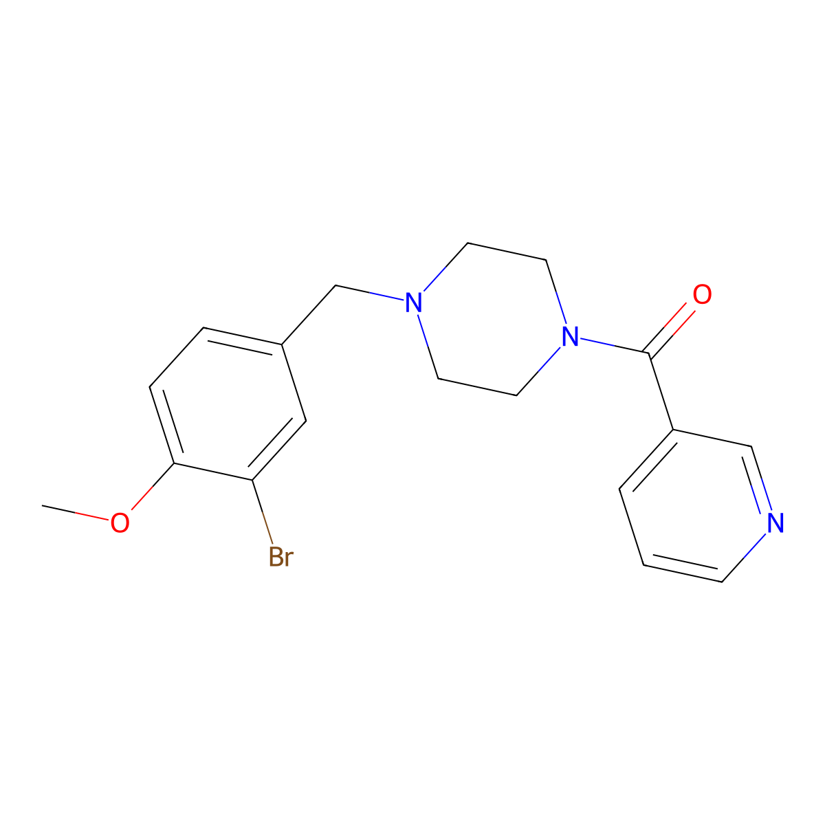[4-[(3-Bromo-4-methoxyphenyl)methyl]piperazin-1-yl]-pyridin-3-ylmethanone molecular structure, CAS 441743-64-2