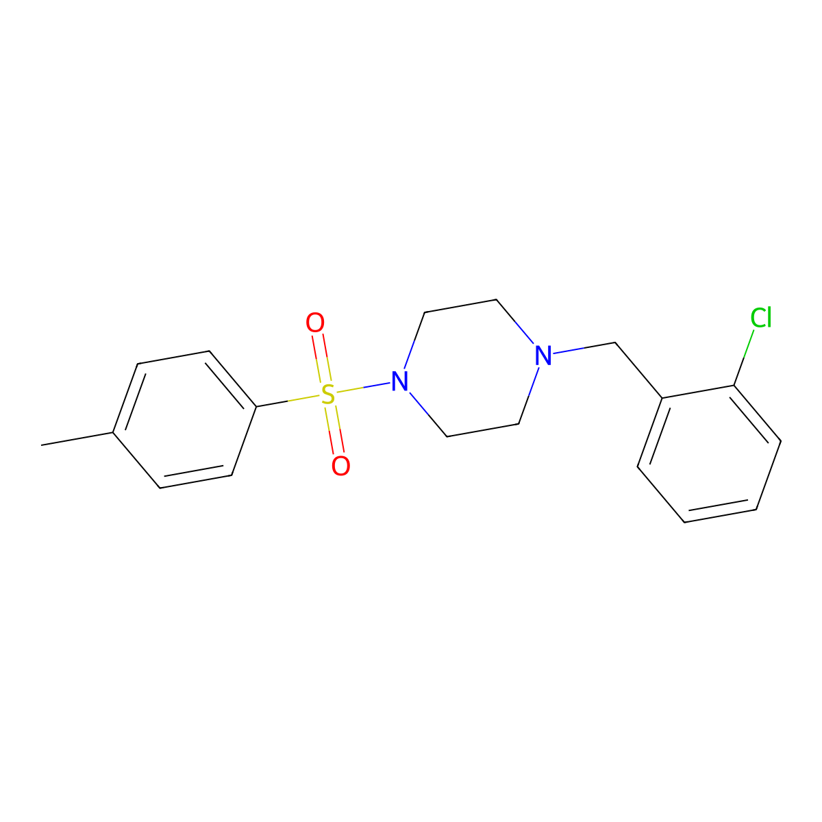 1-(2-Chlorobenzyl)-4-[(4-methylphenyl)sulfonyl]piperazine molecular structure, CAS 441743-66-4