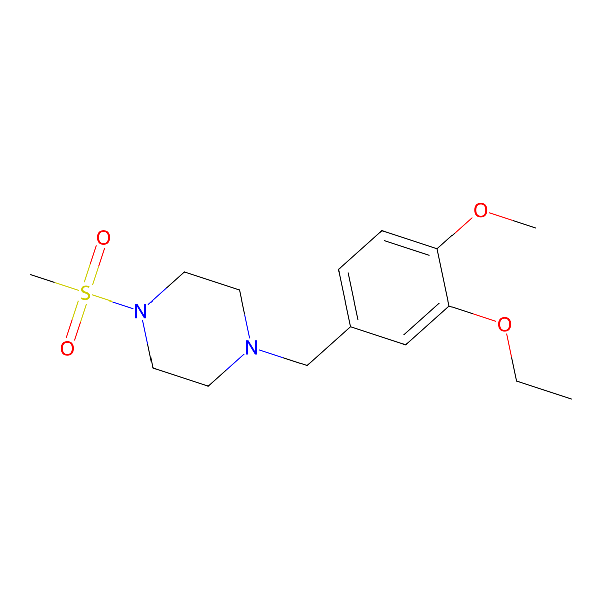 1-(3-Ethoxy-4-methoxybenzyl)-4-(methylsulfonyl)piperazine molecular structure, CAS 441743-68-6