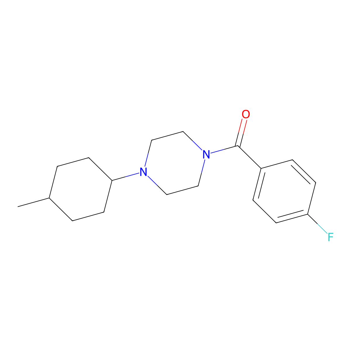 (4-Fluorophenyl)-[4-(4-methylcyclohexyl)piperazin-1-yl]methanone molecular structure, CAS 441743-70-0