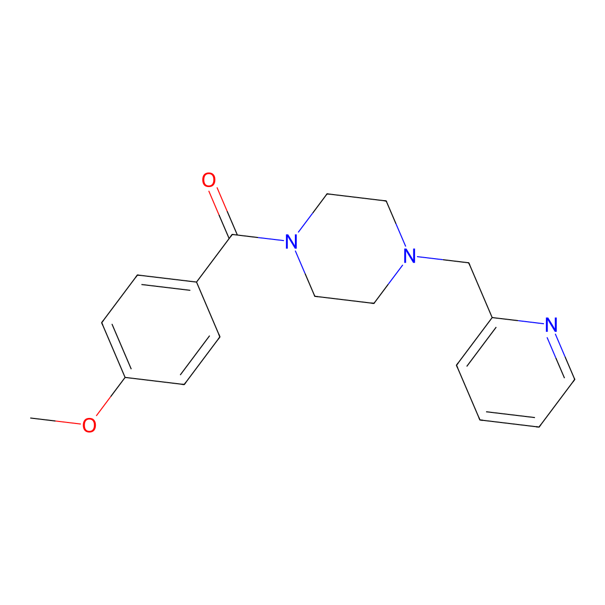 (4-Methoxyphenyl)-[4-(pyridin-2-ylmethyl)piperazin-1-yl]methanone molecular structure, CAS 441743-72-2