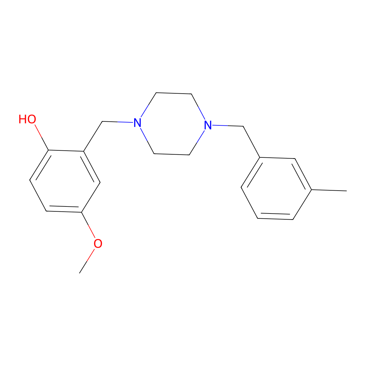 4-Methoxy-2-({4-[(3-methylphenyl)methyl]piperazin-1-YL}methyl)phenol molecular structure, CAS 441743-80-2