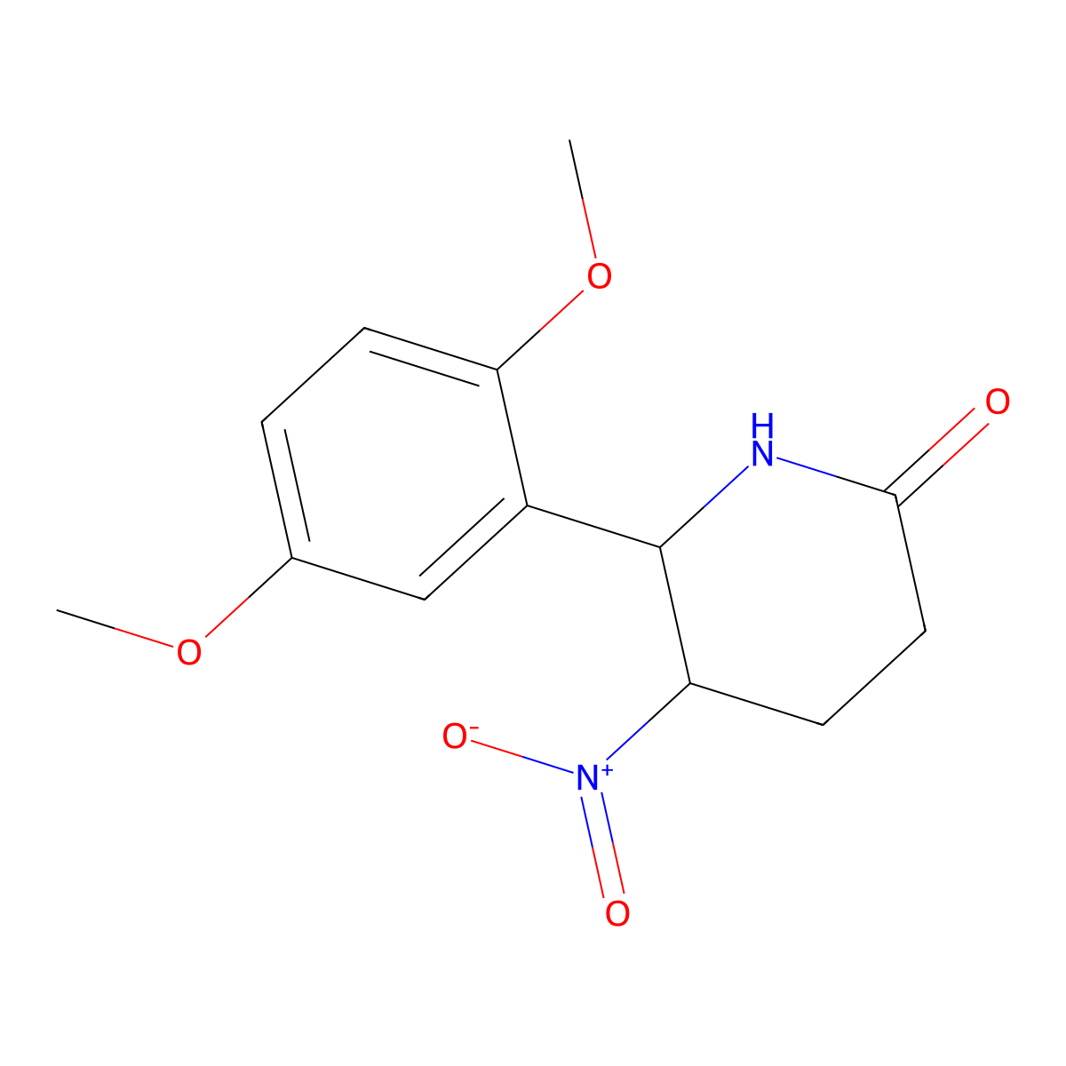 6-(2,5-Dimethoxyphenyl)-5-nitropiperidin-2-one molecular structure, CAS 441743-87-9