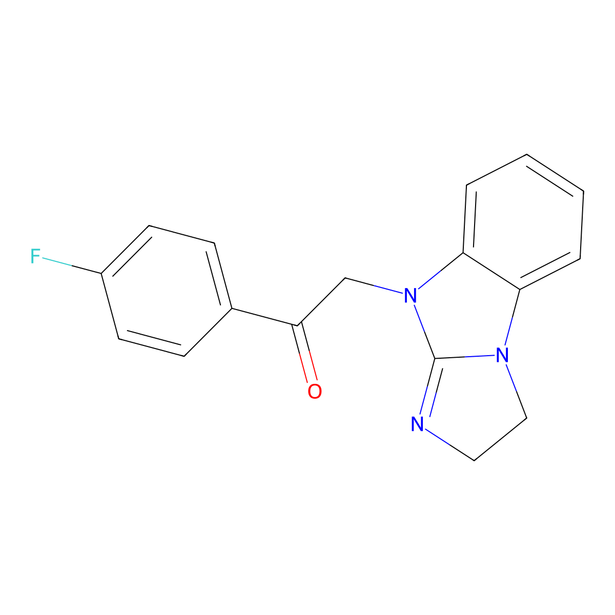 2-(1,2-Dihydroimidazo[1,2-a]benzimidazol-4-yl)-1-(4-fluorophenyl)ethanone molecular structure, CAS 441744-07-6