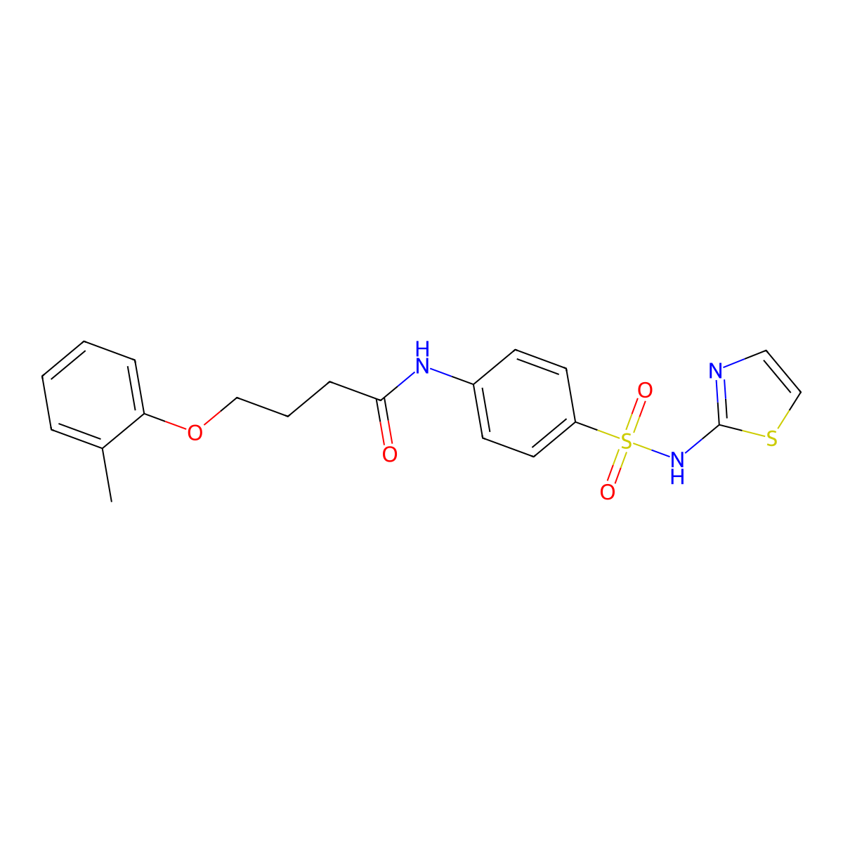 4-(2-methylphenoxy)-N-[4-(1,3-thiazol-2-ylsulfamoyl)phenyl]butanamide molecular structure, CAS 441744-16-7