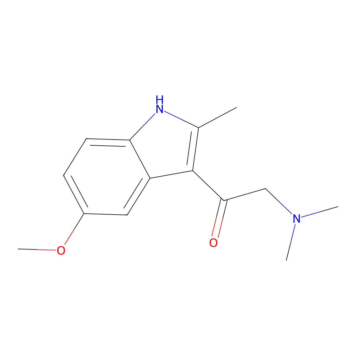 2-(dimethylamino)-1-(5-methoxy-2-methyl-1H-indol-3-yl)ethanone molecular structure, CAS 441744-34-9