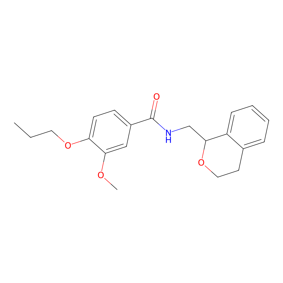 N-(3,4-dihydro-1H-isochromen-1-ylmethyl)-3-methoxy-4-propoxybenzamide molecular structure, CAS 441744-47-4