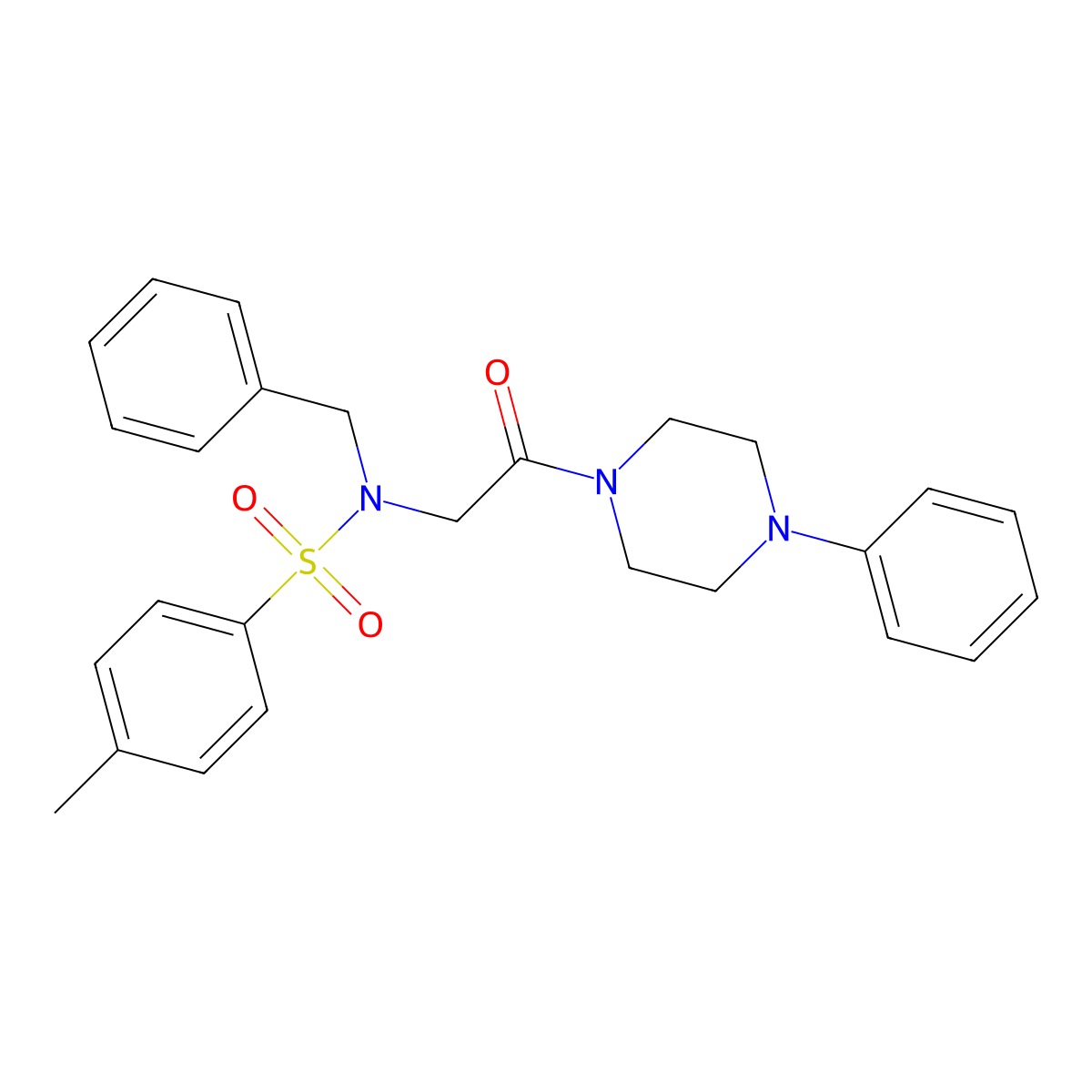 N-benzyl-4-methyl-N-[2-oxo-2-(4-phenylpiperazin-1-yl)ethyl]benzenesulfonamide molecular structure, CAS 441745-28-4