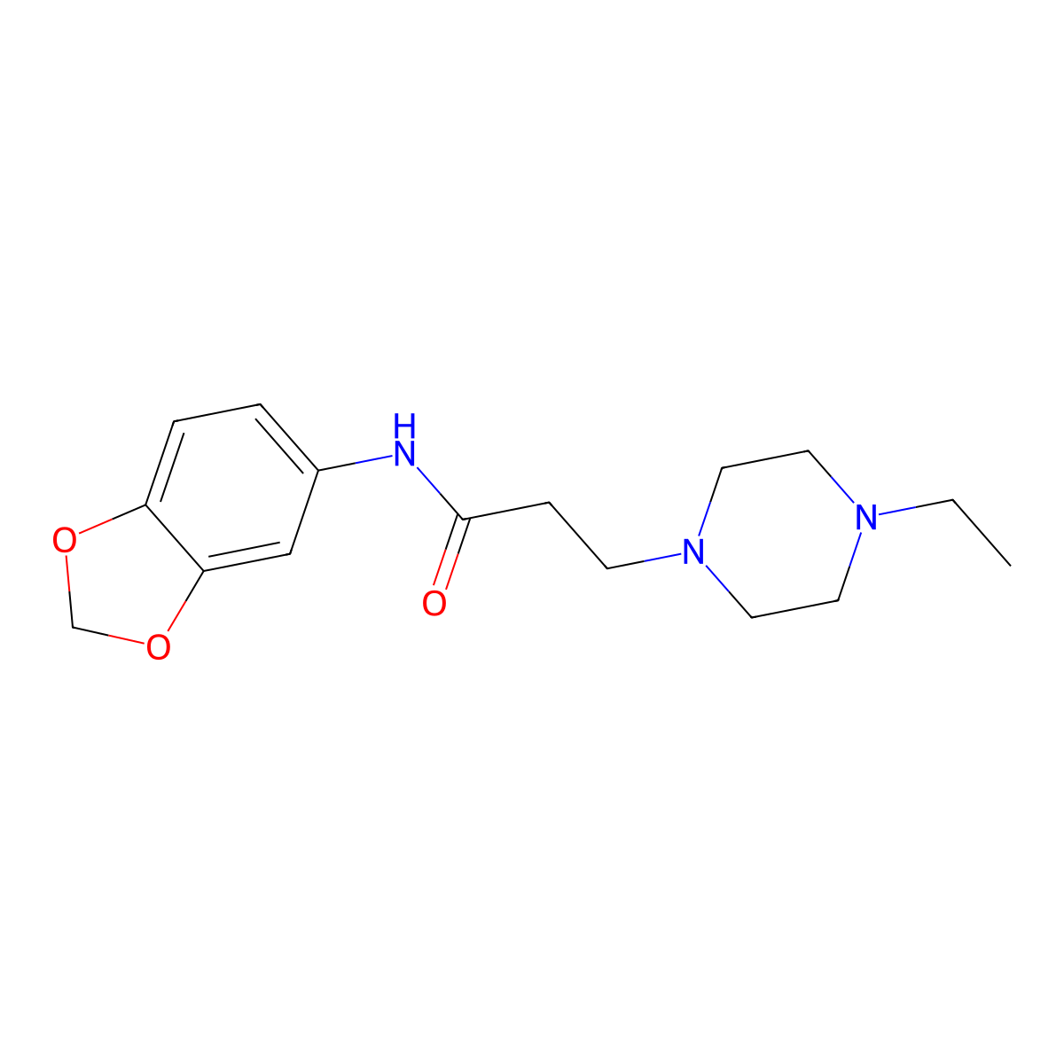 N-(1,3-benzodioxol-5-yl)-3-(4-ethylpiperazin-1-yl)propanamide molecular structure, CAS 441745-47-7