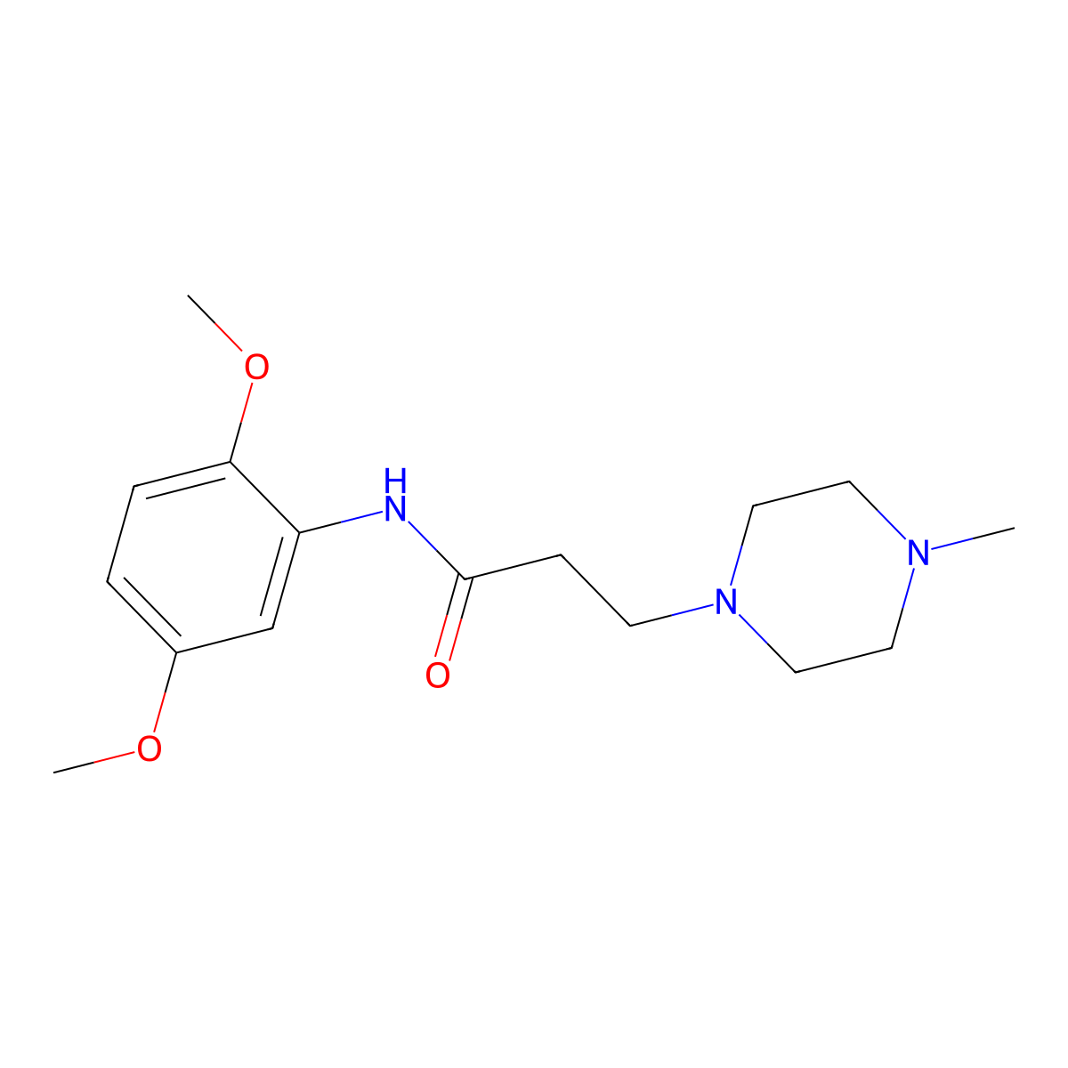 N-(2,5-dimethoxyphenyl)-3-(4-methylpiperazin-1-yl)propanamide molecular structure, CAS 441745-55-7