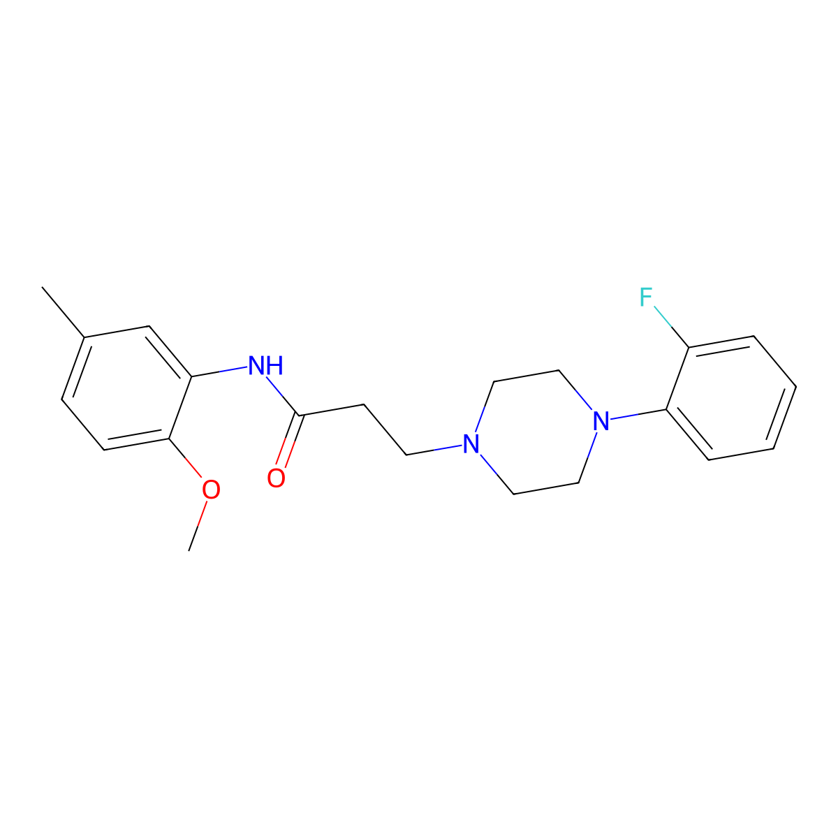 3-[4-(2-fluorophenyl)piperazin-1-yl]-N-(2-methoxy-5-methylphenyl)propanamide molecular structure, CAS 441745-62-6