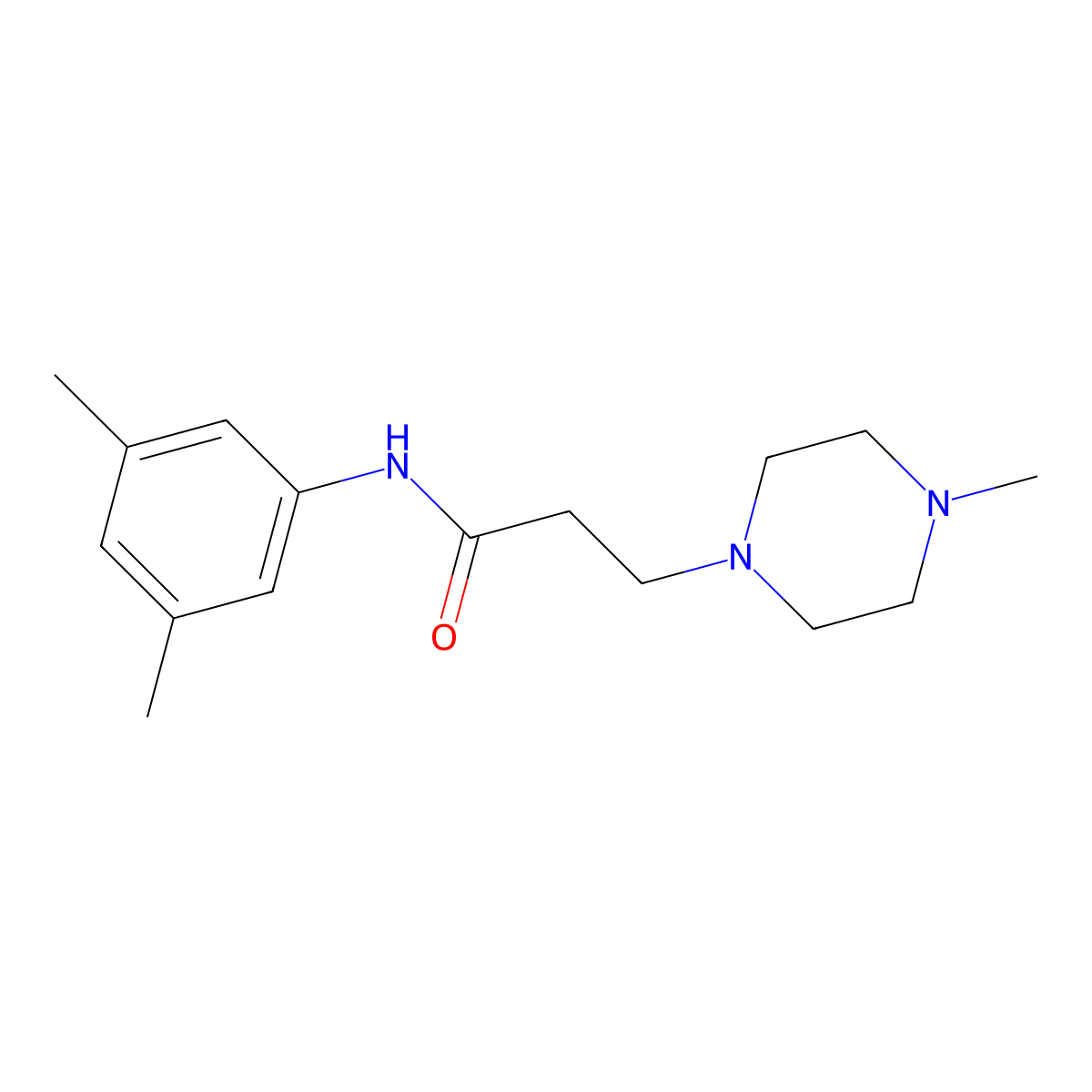 N-(3,5-dimethylphenyl)-3-(4-methylpiperazin-1-yl)propanamide molecular structure, CAS 441745-63-7