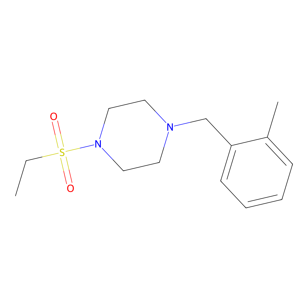 1-(Ethylsulfonyl)-4-(2-methylbenzyl)piperazine molecular structure, CAS 441745-70-6