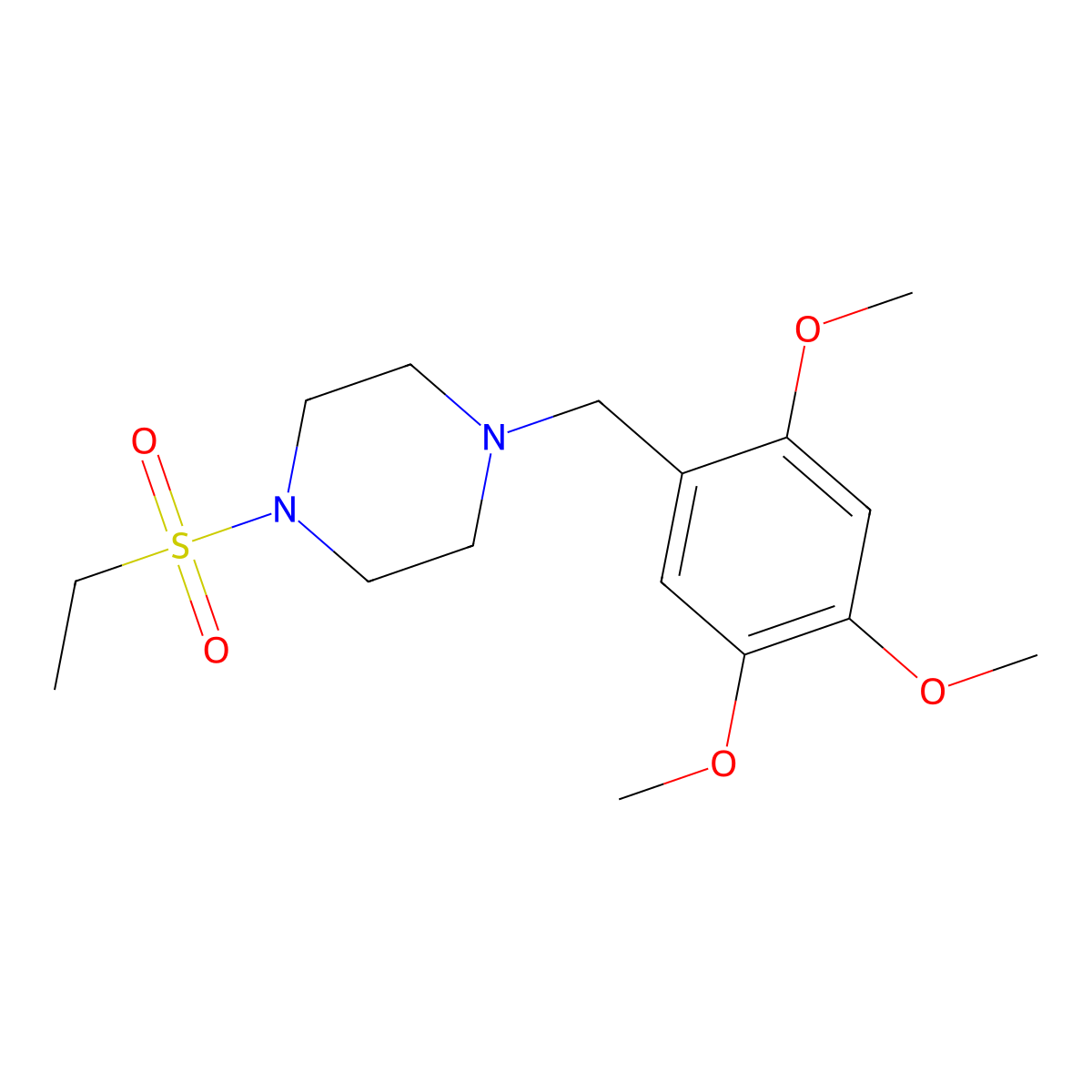 1-(Ethylsulfonyl)-4-(2,4,5-trimethoxybenzyl)piperazine molecular structure, CAS 441745-71-7