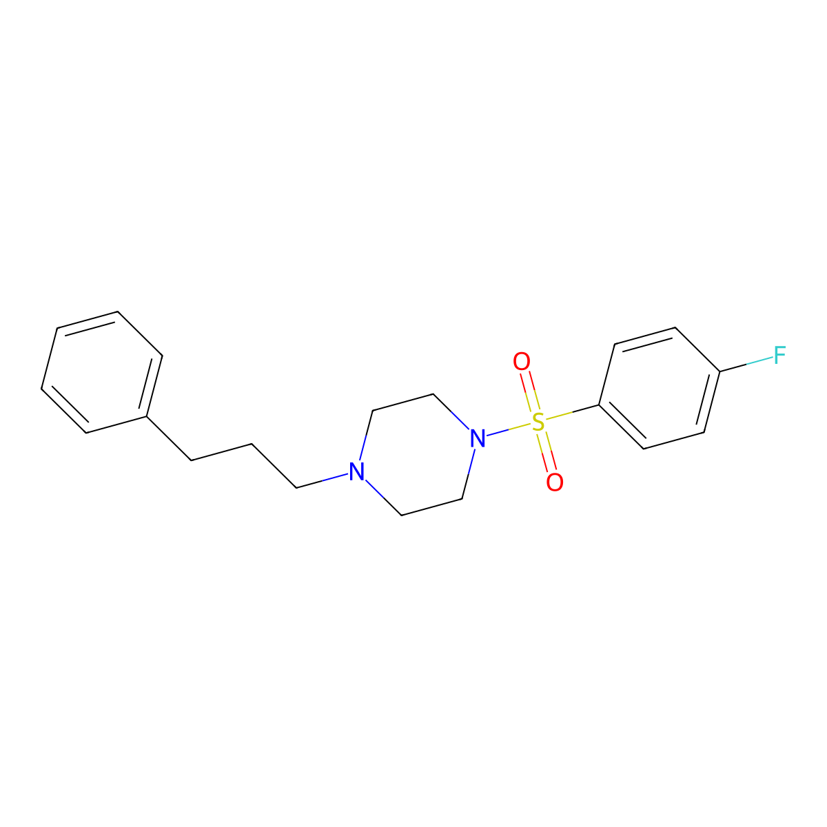 1-(4-Fluorophenyl)sulfonyl-4-(3-phenylpropyl)piperazine molecular structure, CAS 441745-74-0